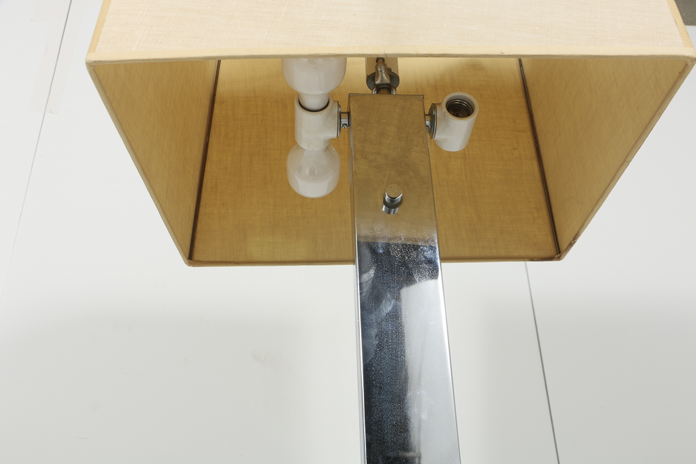 Modernist Chromed Steel Pillar Floor Lamp by George Kovacs