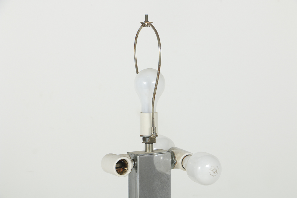 Modernist Chromed Steel Pillar Floor Lamp by George Kovacs