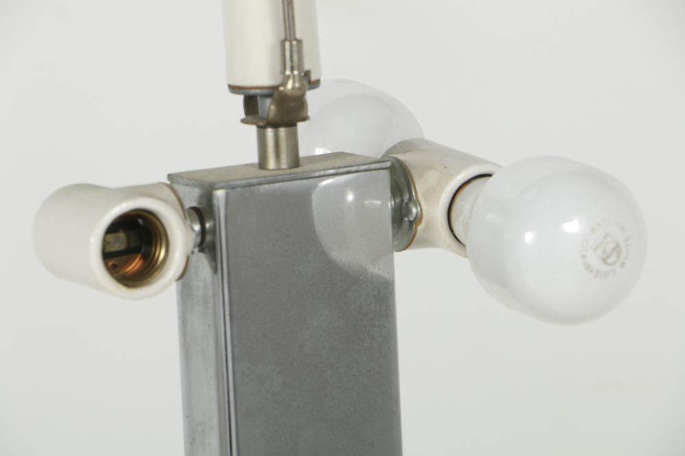 Modernist Chromed Steel Pillar Floor Lamp by George Kovacs