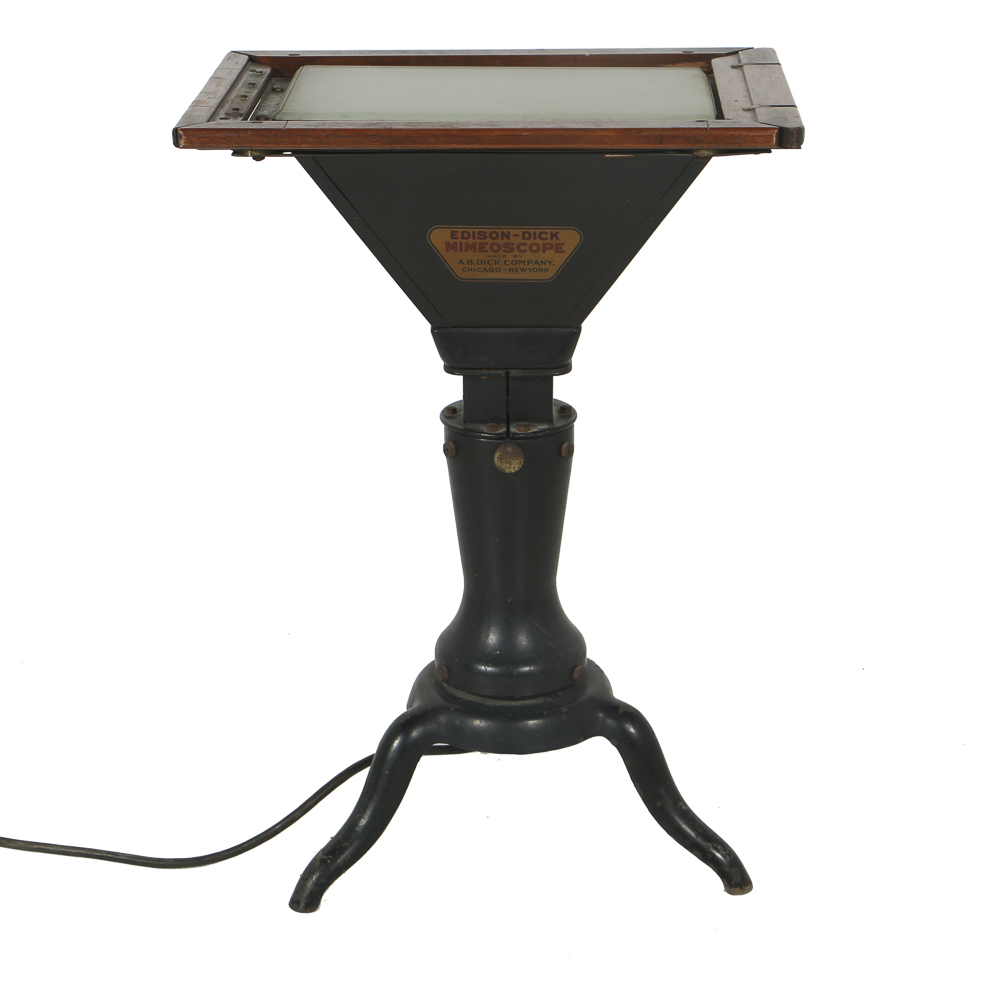 Early 20th Century "Edison-Dick Mimeoscope" Tracing Table by A.B. Dick Company