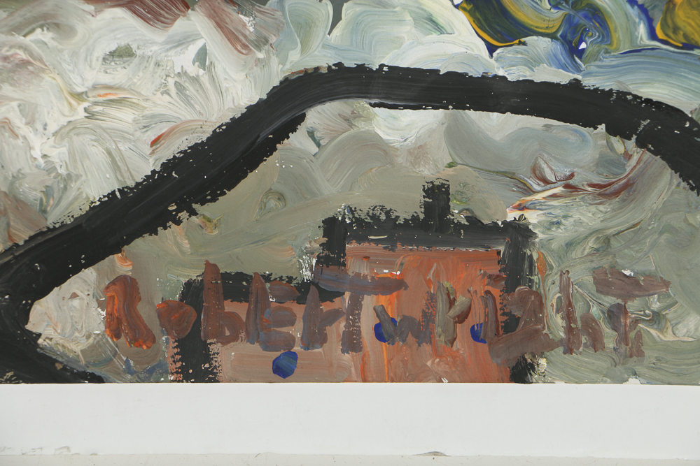 Robert Wright Oil Painting on Paper Town Scene