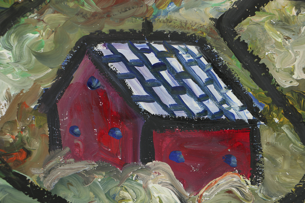 Robert Wright Oil Painting on Paper Town Scene