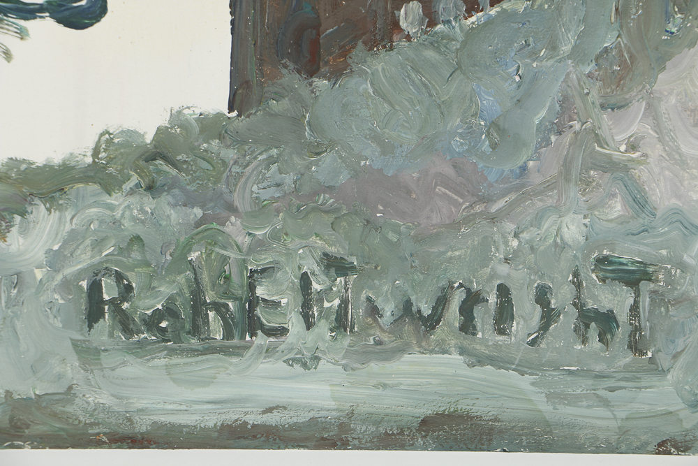 Robert Wright Oil Painting on Paper Composition