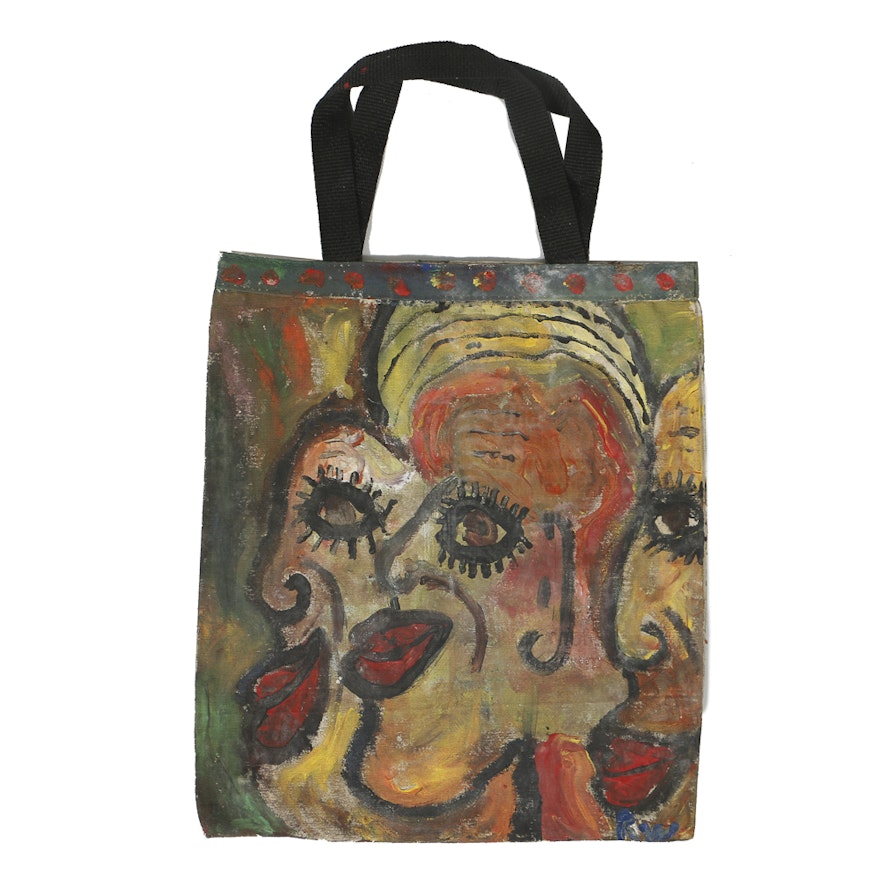 Robert Wright Gouache Painting on Canvas Tote Bag