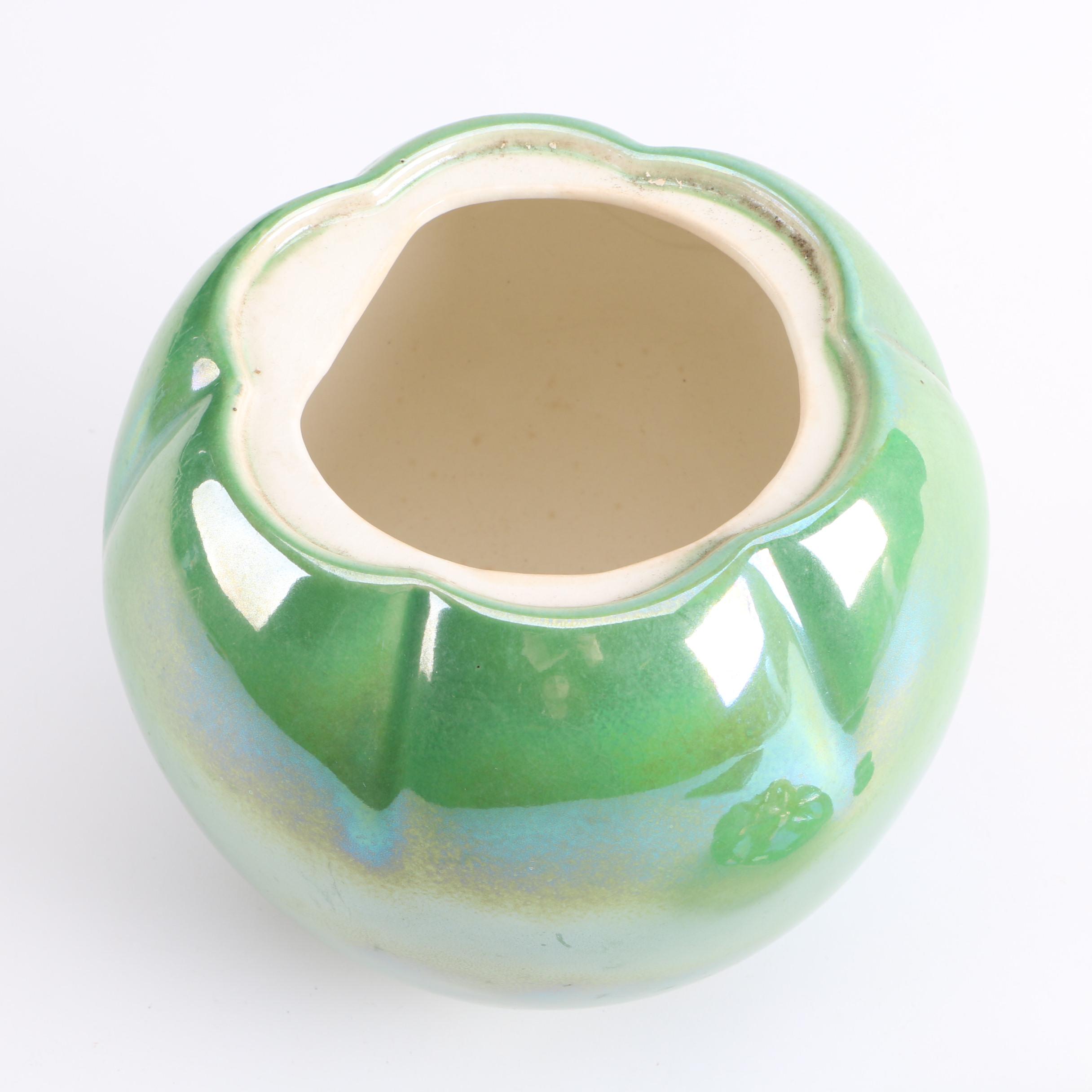 Stanford Pottery "Pantry Parade Green Luster" Tomato Cookie Jar