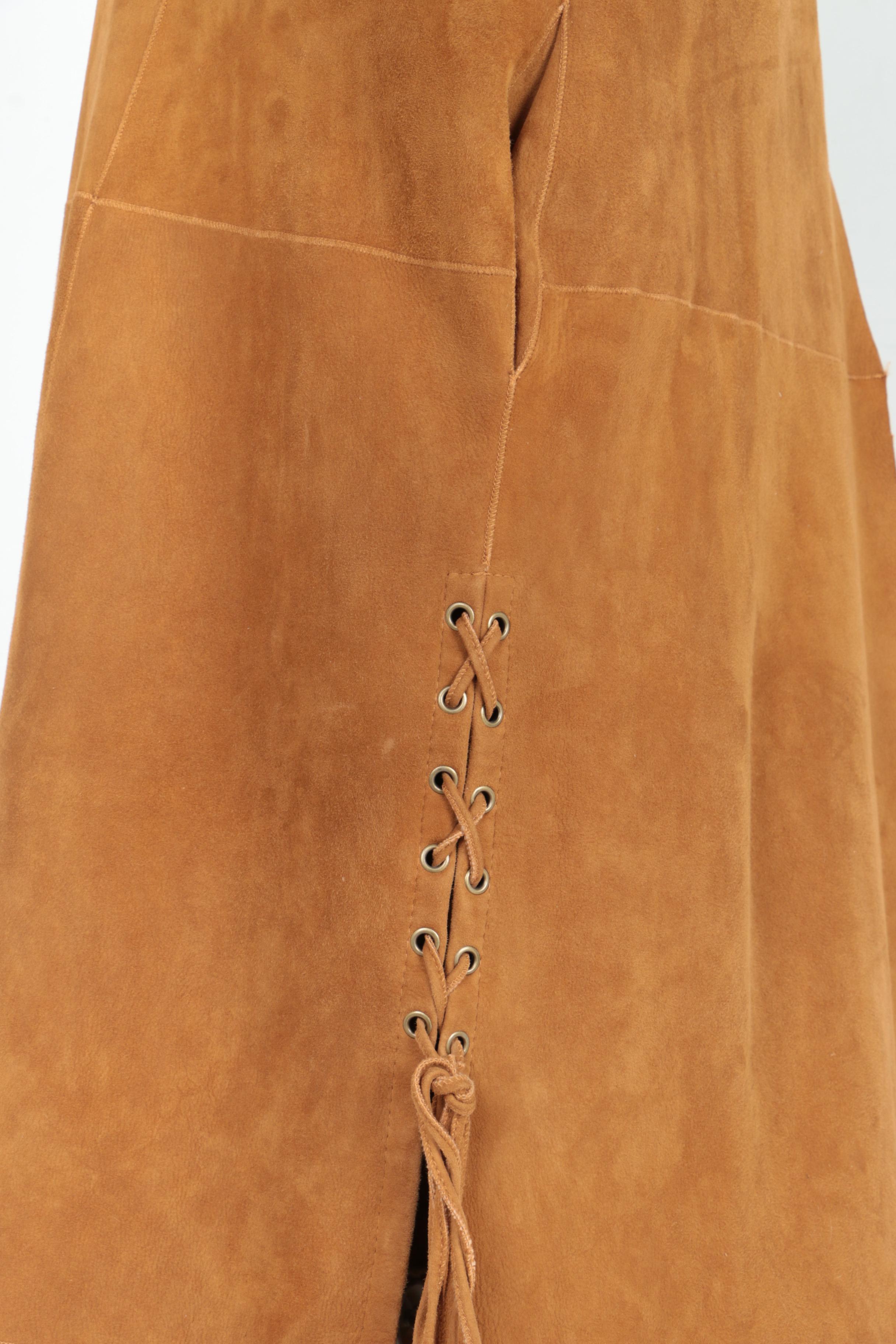 Vintage Fantazia By Hana Leather Coat with Faux Fur Lining