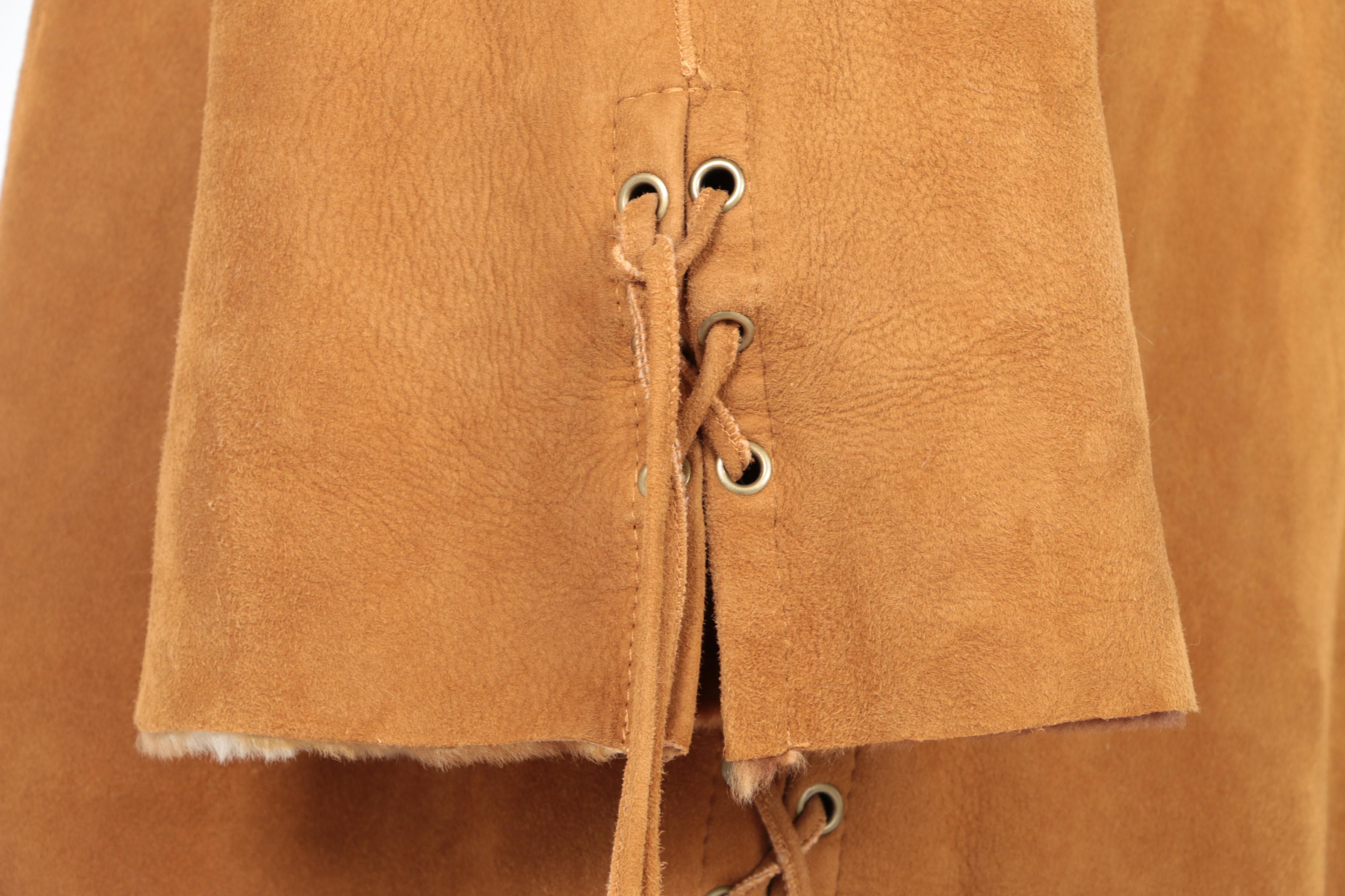 Vintage Fantazia By Hana Leather Coat with Faux Fur Lining