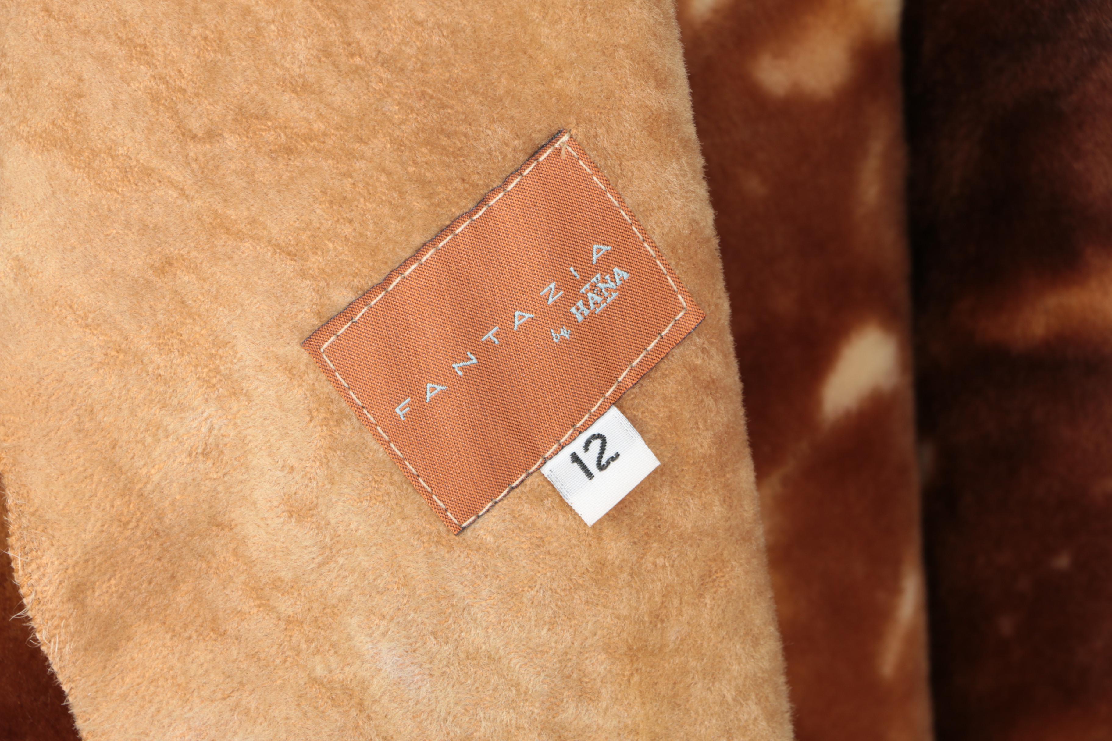 Vintage Fantazia By Hana Leather Coat with Faux Fur Lining