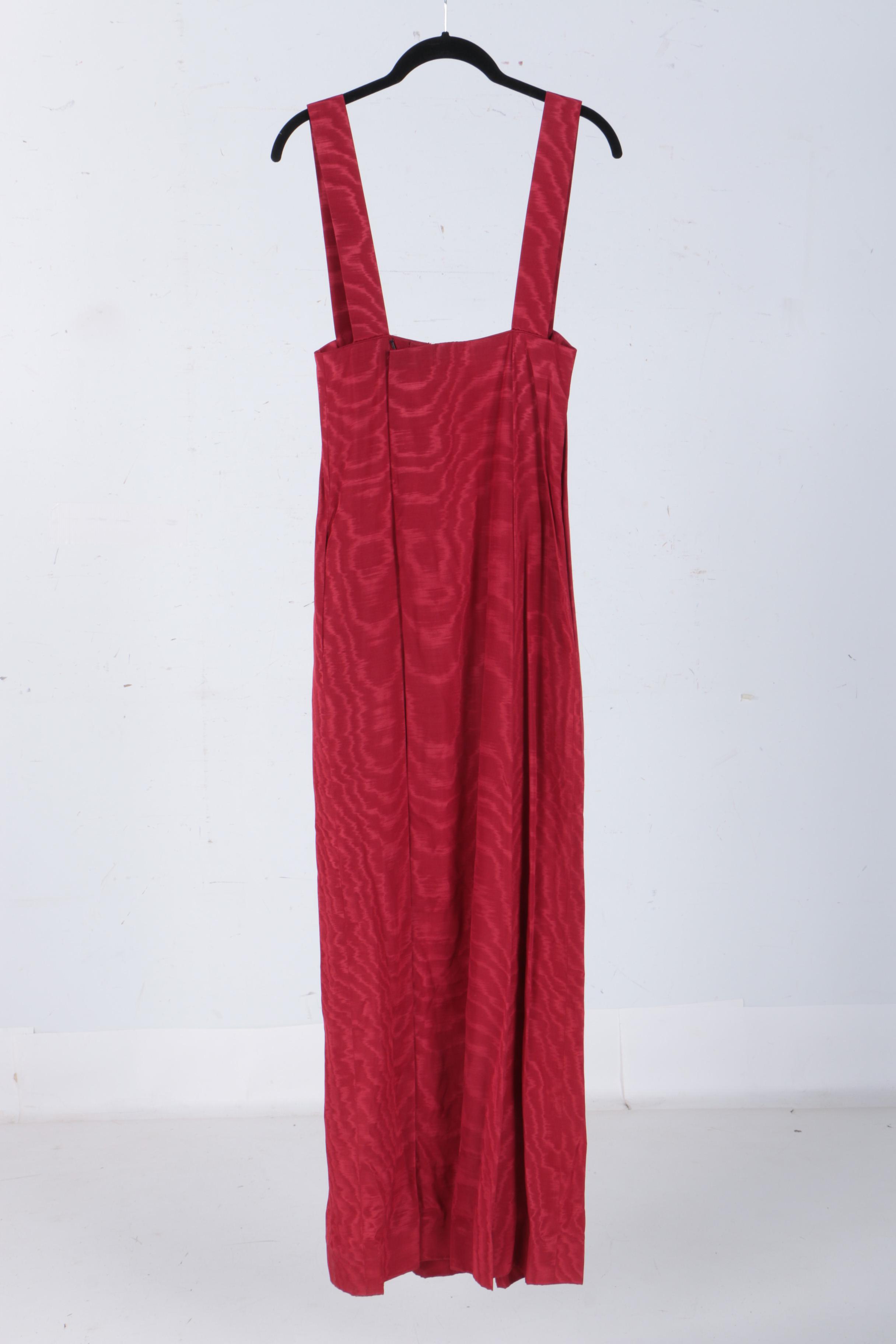 Vintage Cardinali Red Moire Jumper Gown