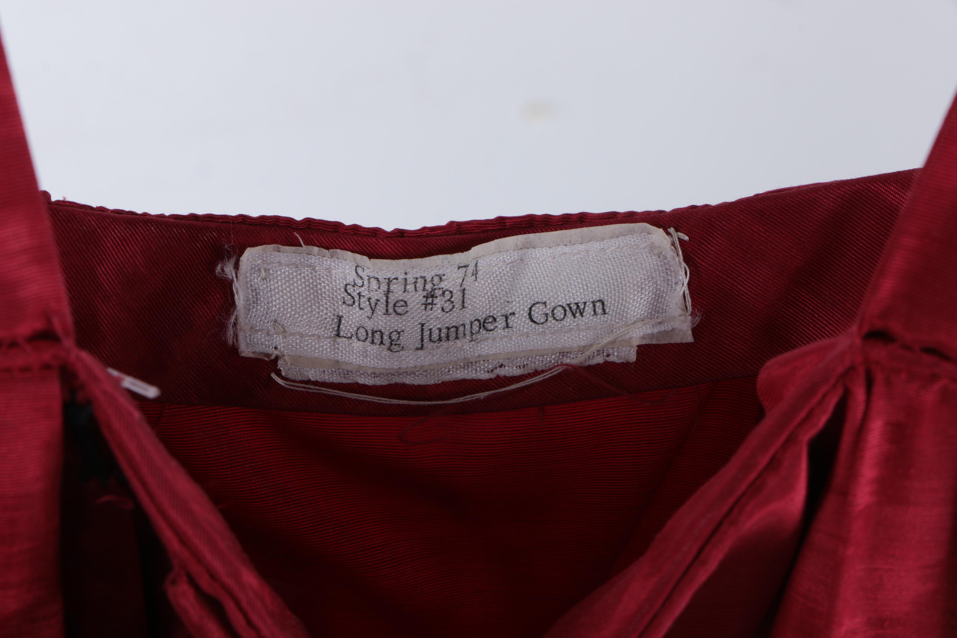 Vintage Cardinali Red Moire Jumper Gown