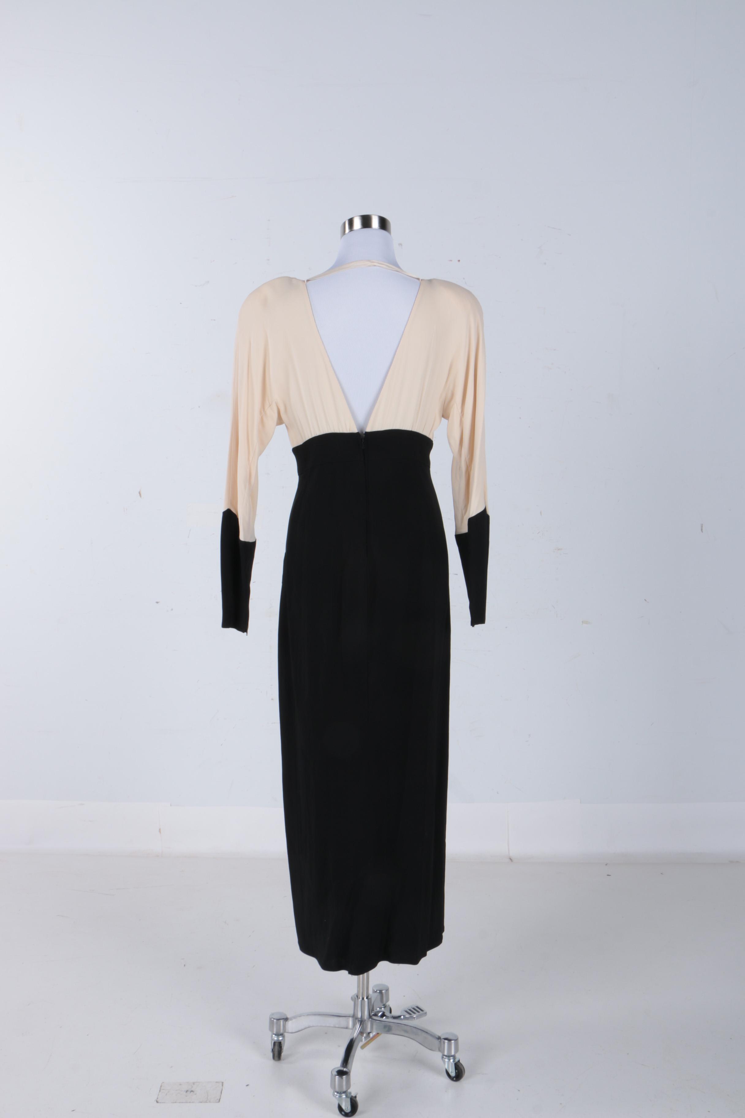 Vintage Cardinali Sample Cream and Black Evening Dress