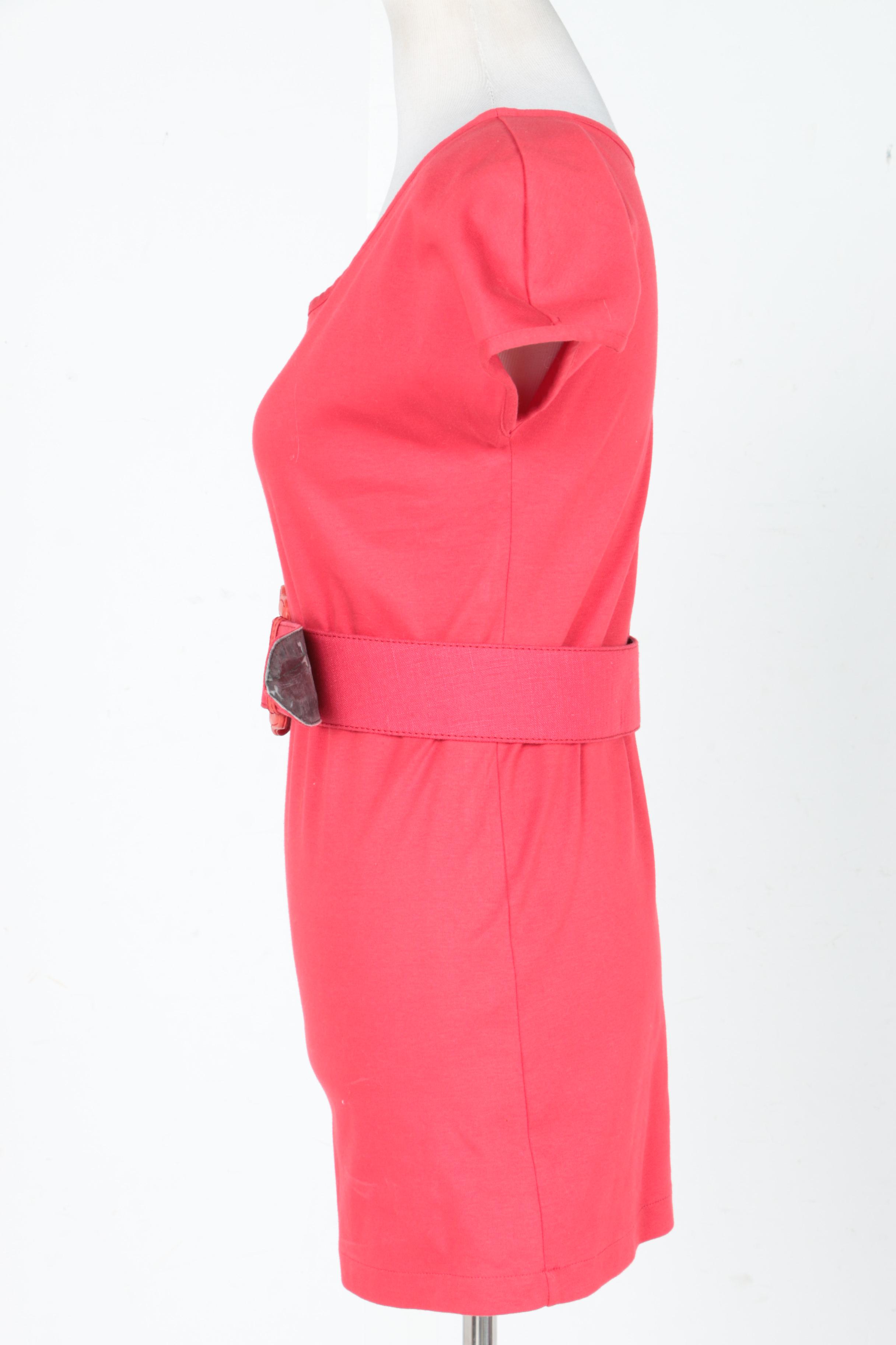 Claude Montana Paris Red Cotton Dress