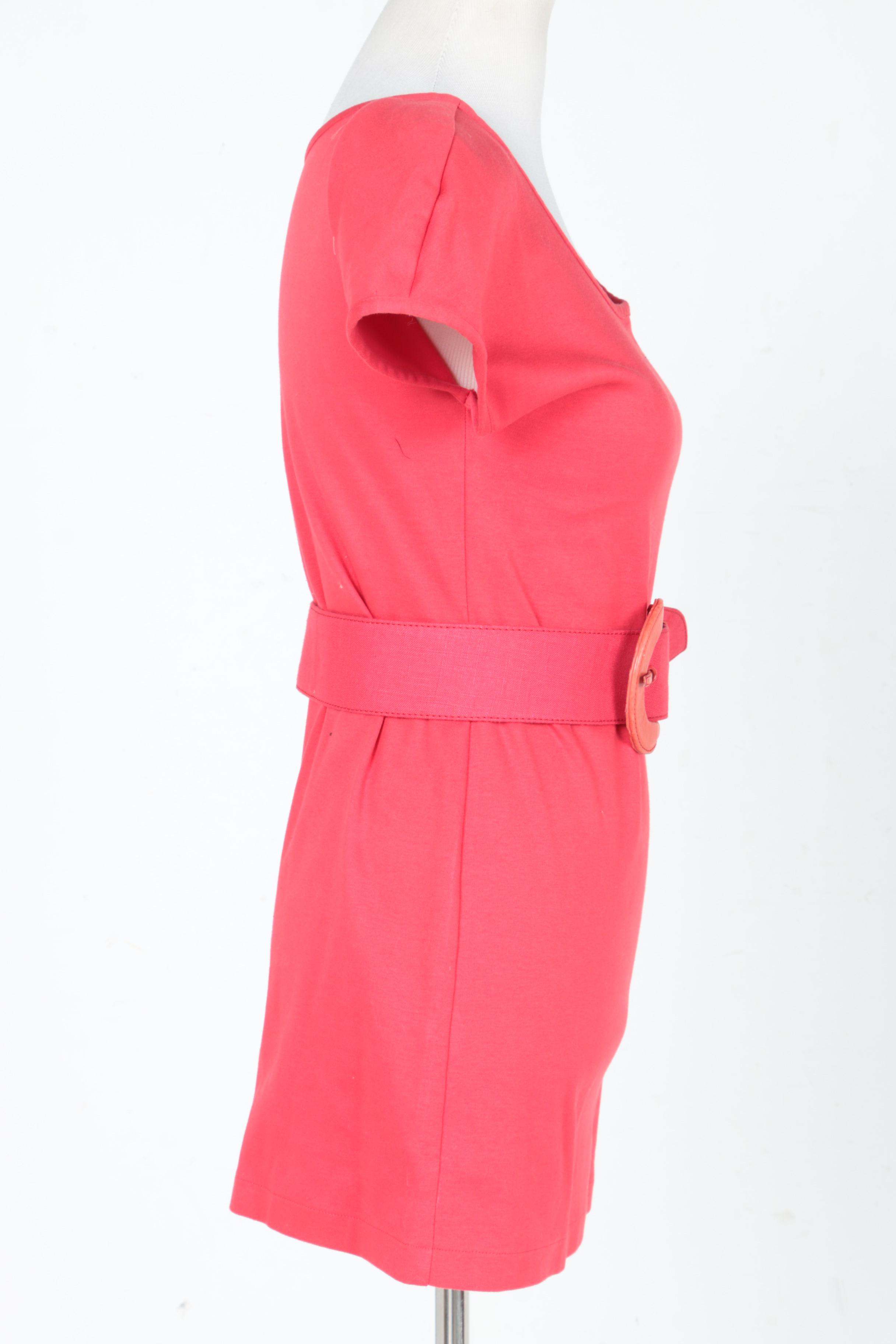 Claude Montana Paris Red Cotton Dress