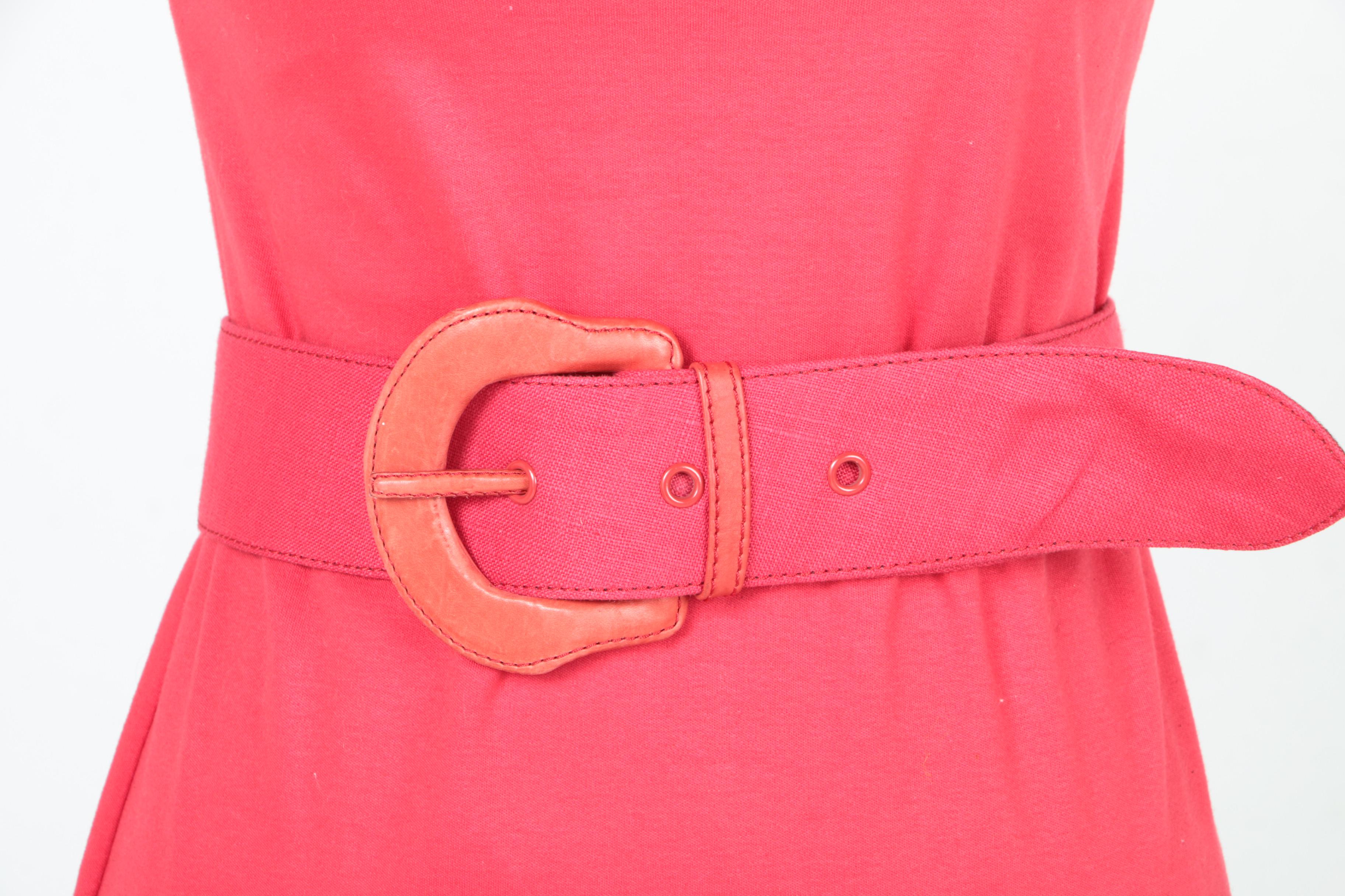 Claude Montana Paris Red Cotton Dress