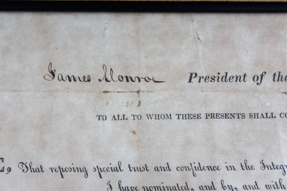 James Monroe Signed Document