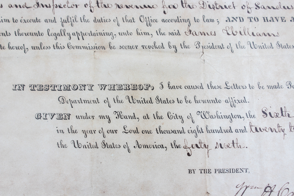 James Monroe Signed Document