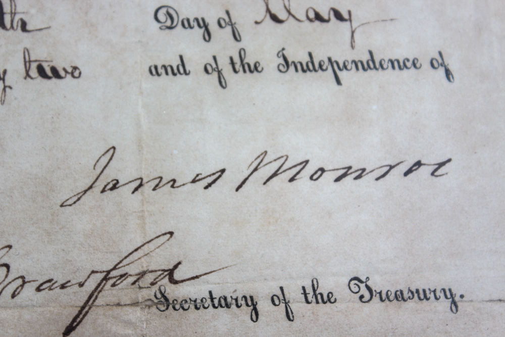 James Monroe Signed Document