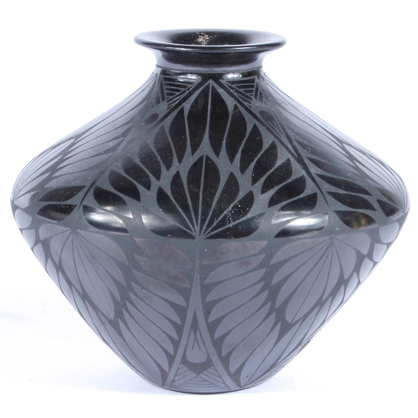 Salvador Baca Mata Ortiz Black-On-Black Pottery Jar