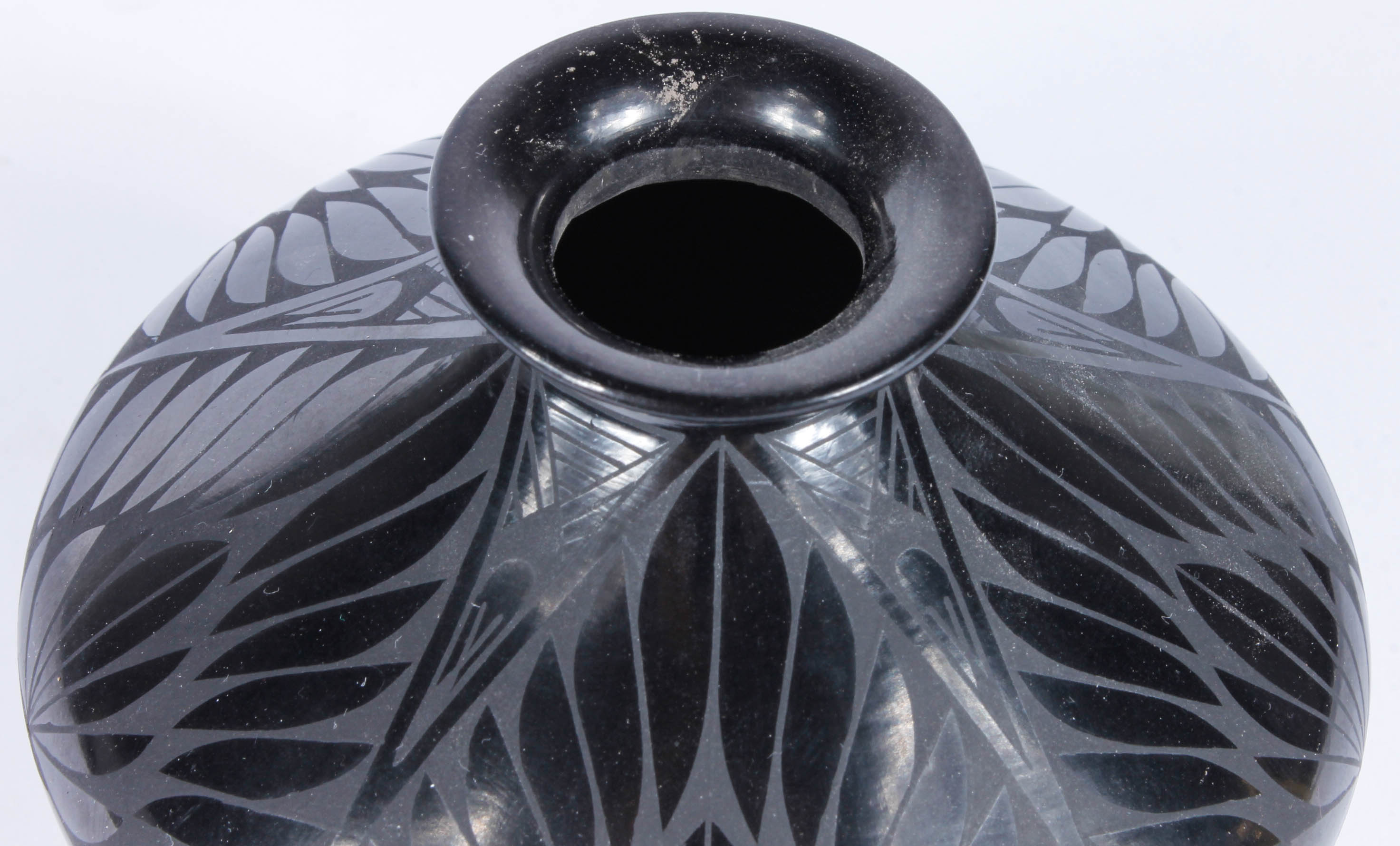 Salvador Baca Mata Ortiz Black-On-Black Pottery Jar
