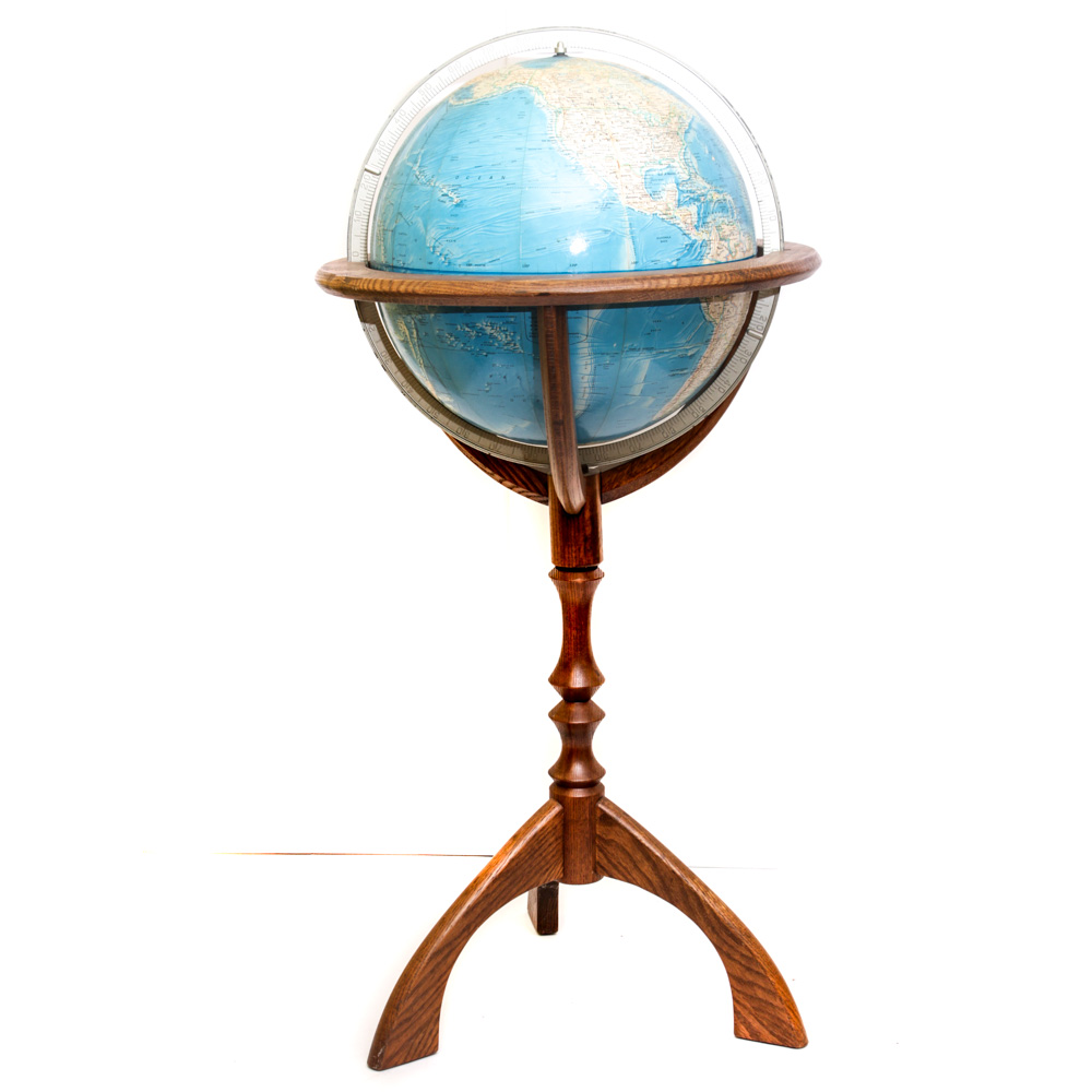 Rand McNally International Globe with Wooden Stand