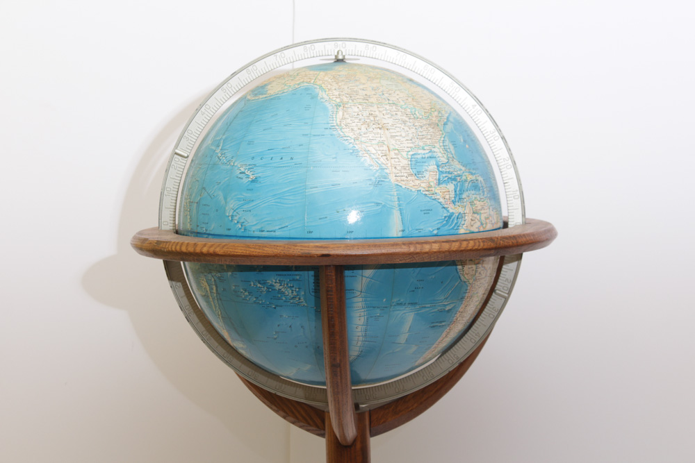 Rand McNally International Globe with Wooden Stand