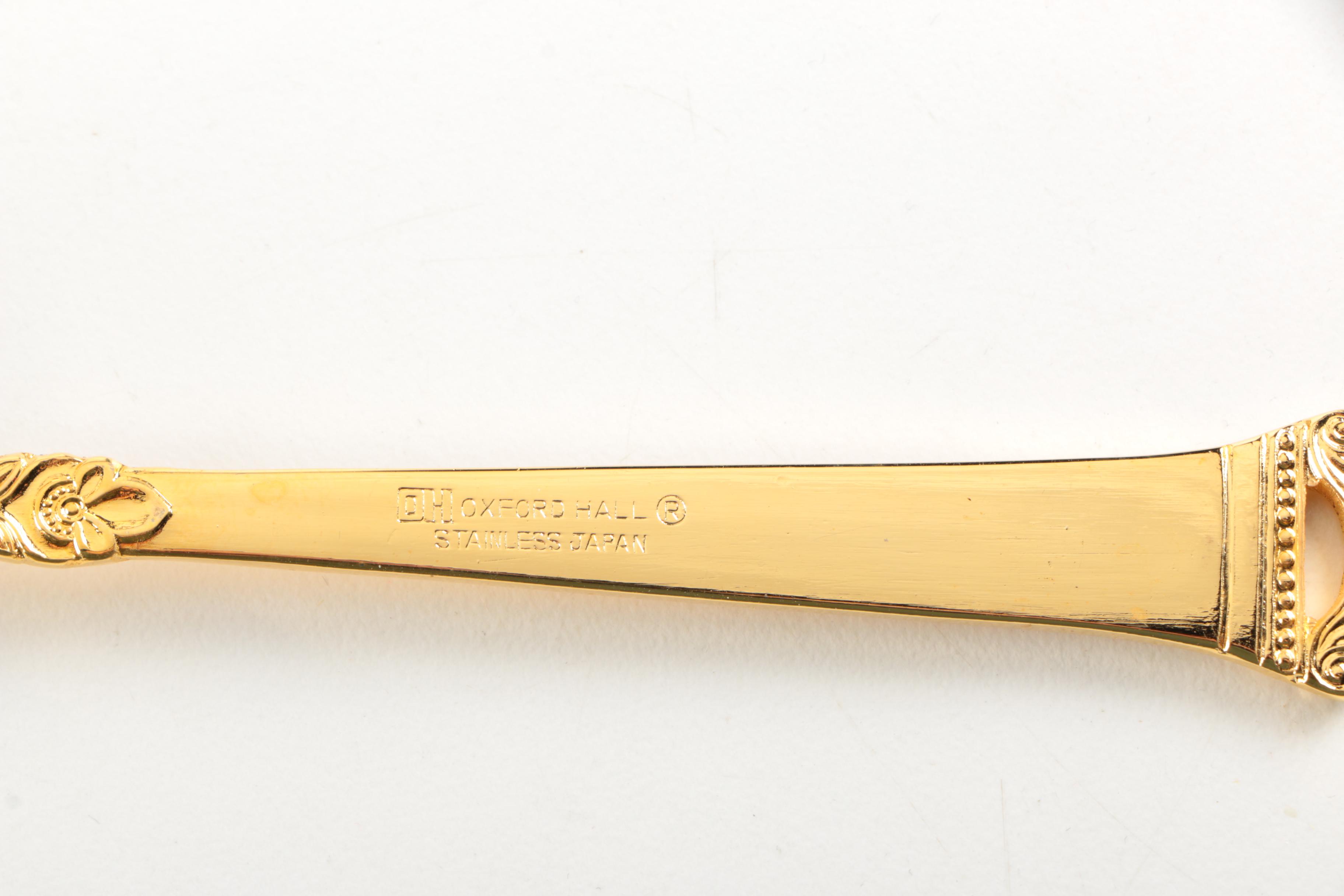 Oxford Hall "Portico" Gold-Toned Stainless Flatware Set