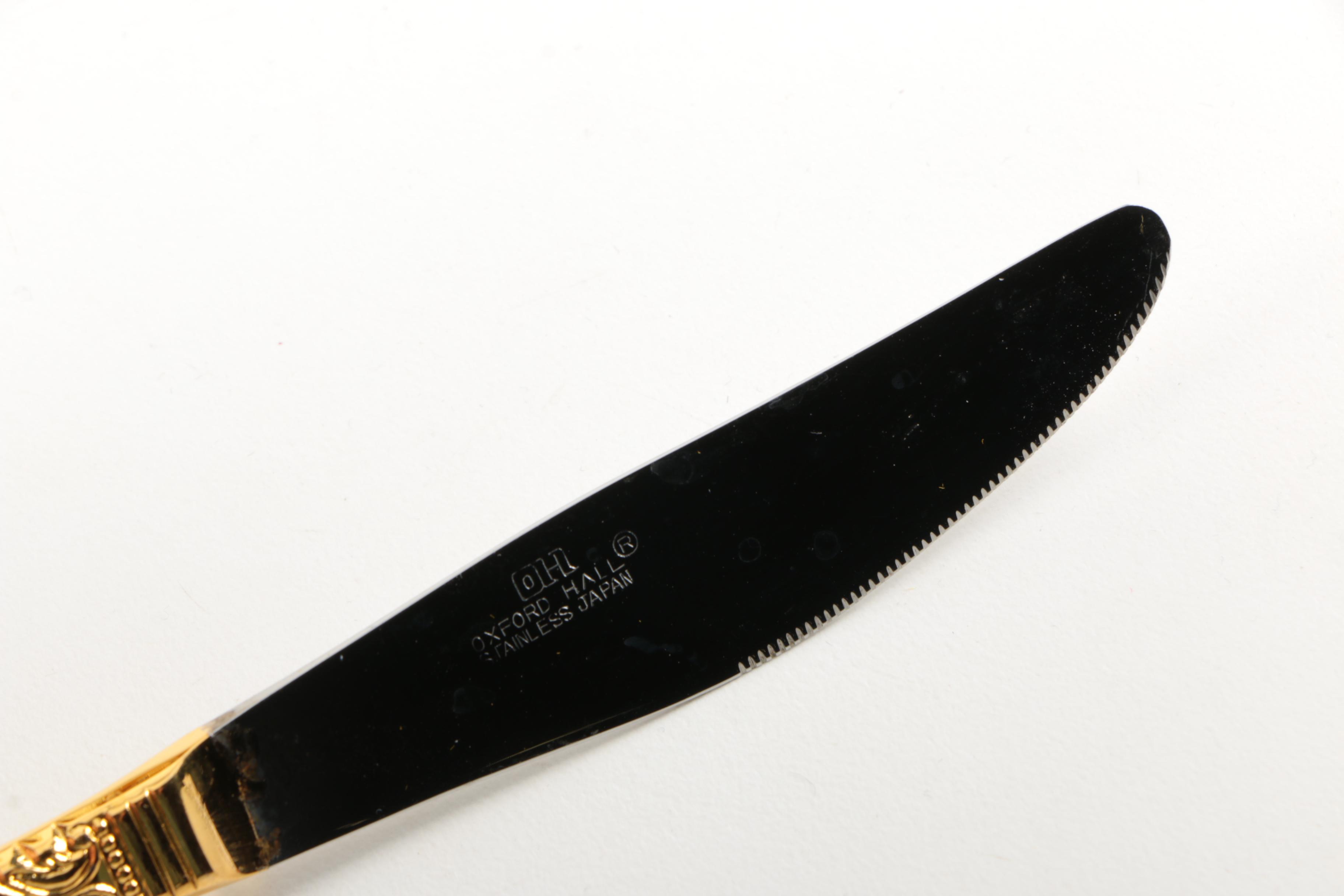 Oxford Hall "Portico" Gold-Toned Stainless Flatware Set