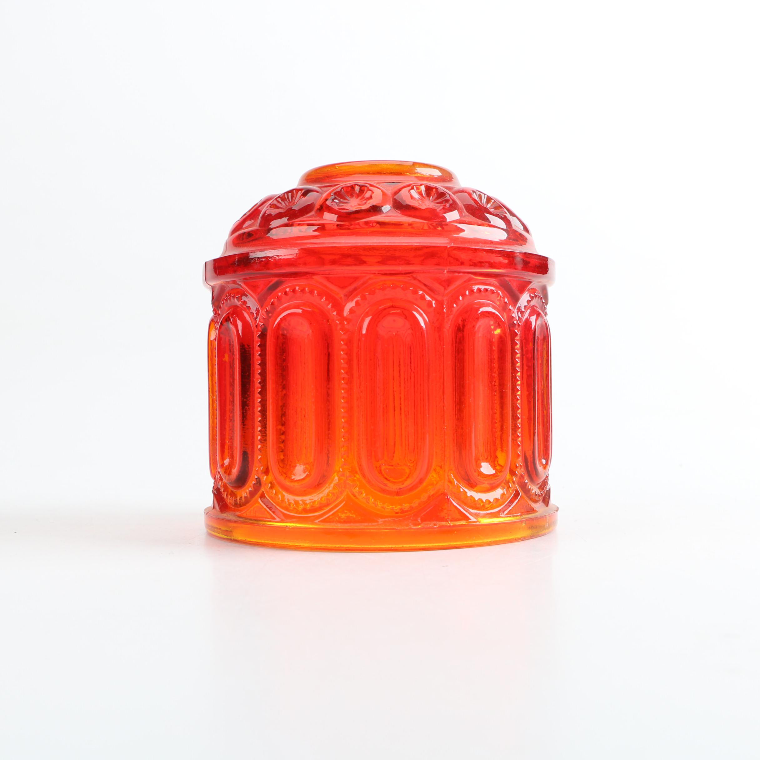 Vintage LE Smith Viking Amberina Glass Fairy Lamp