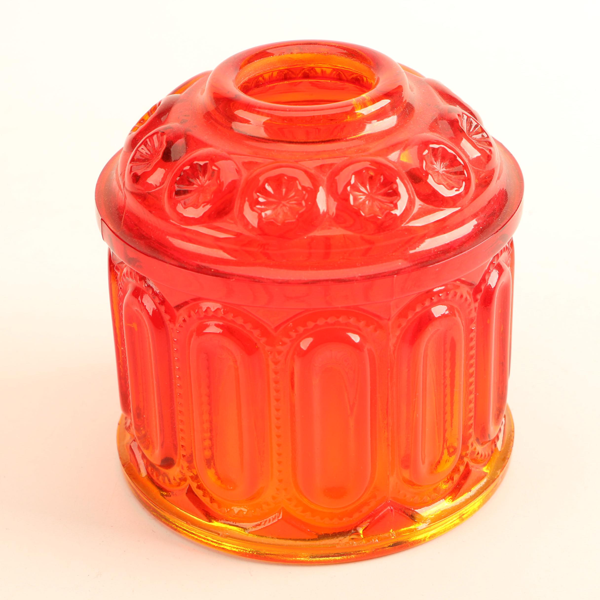 Vintage LE Smith Viking Amberina Glass Fairy Lamp