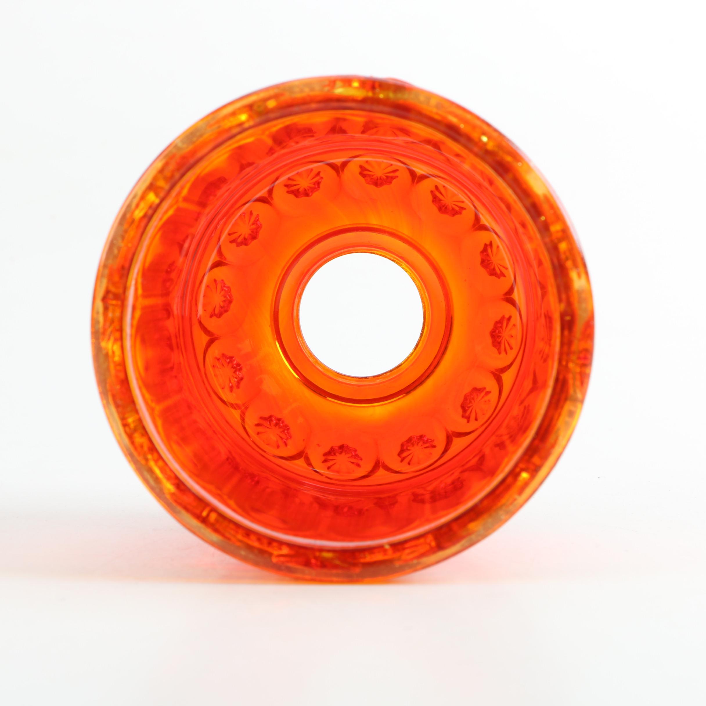 Vintage LE Smith Viking Amberina Glass Fairy Lamp