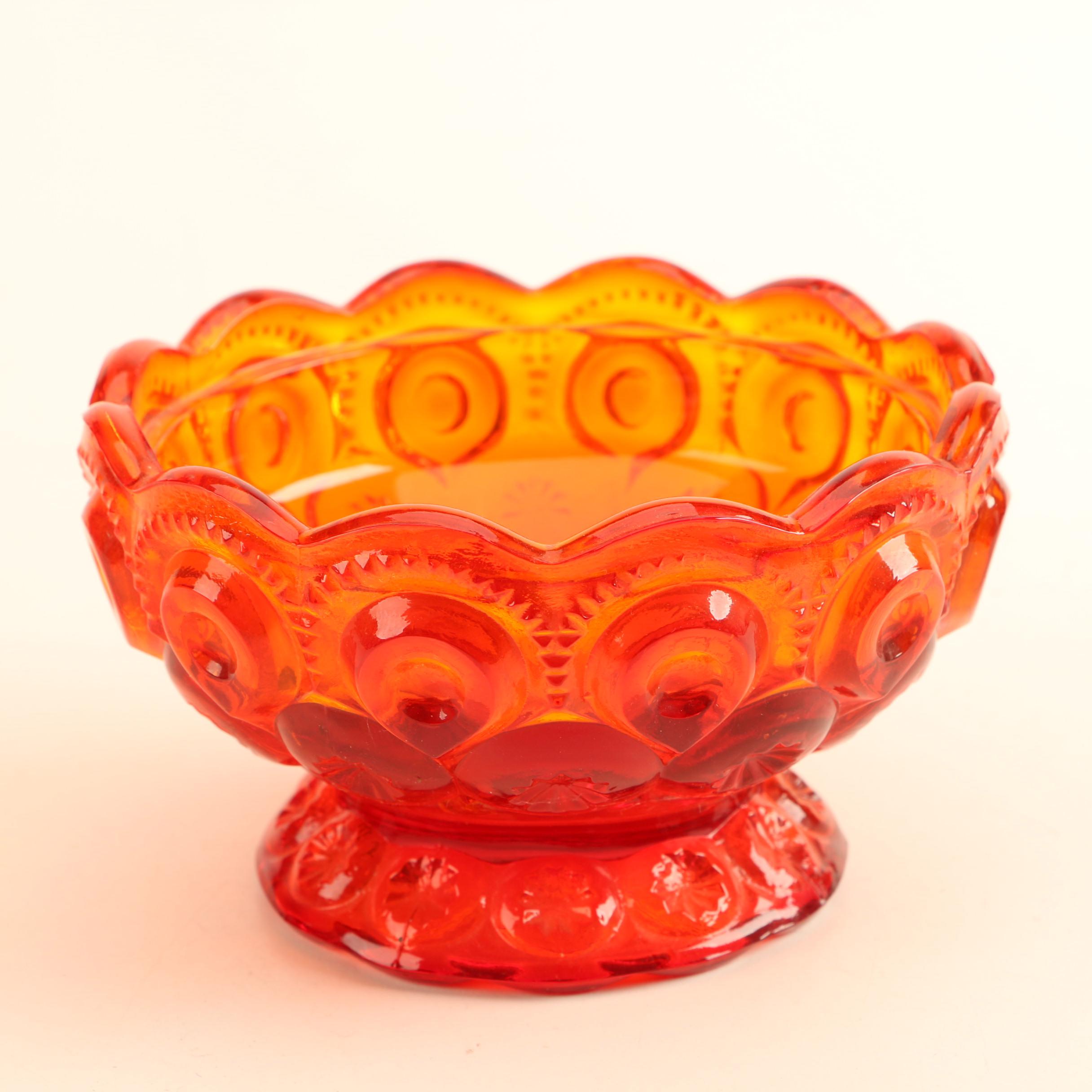 Vintage LE Smith Viking Amberina Glass Fairy Lamp