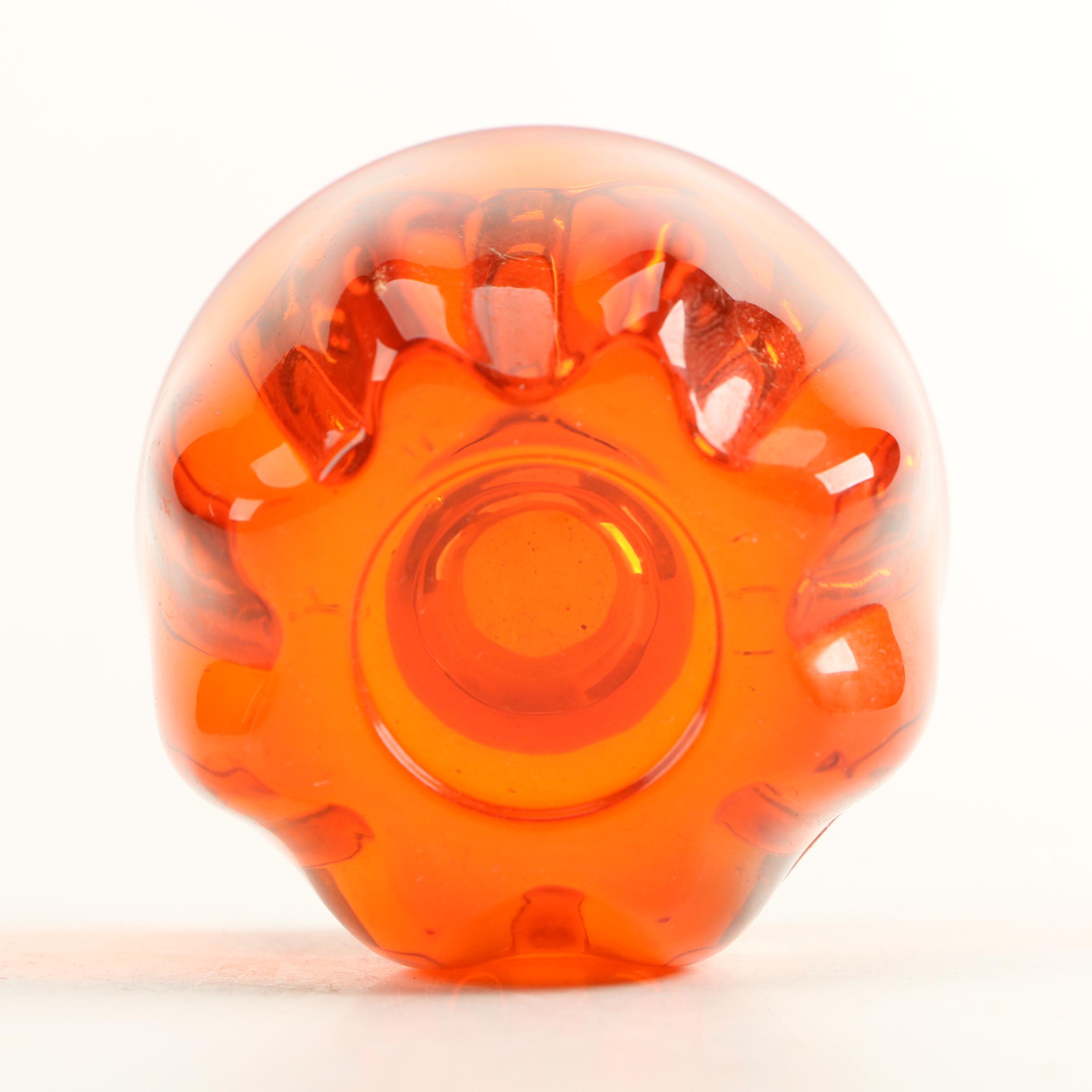 Vintage LE Smith Viking Amberina Glass Fairy Lamp