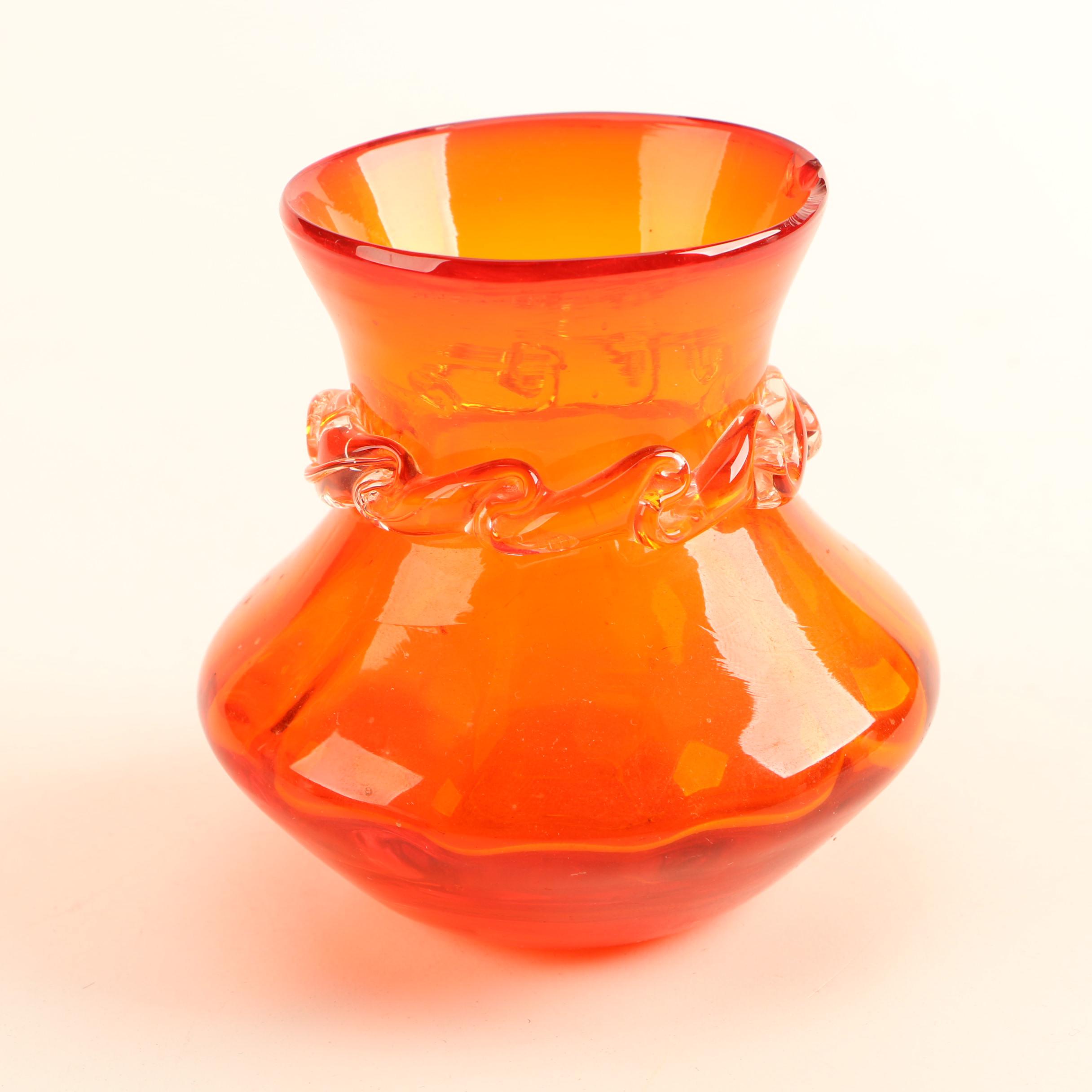 Vintage LE Smith Viking Amberina Glass Fairy Lamp