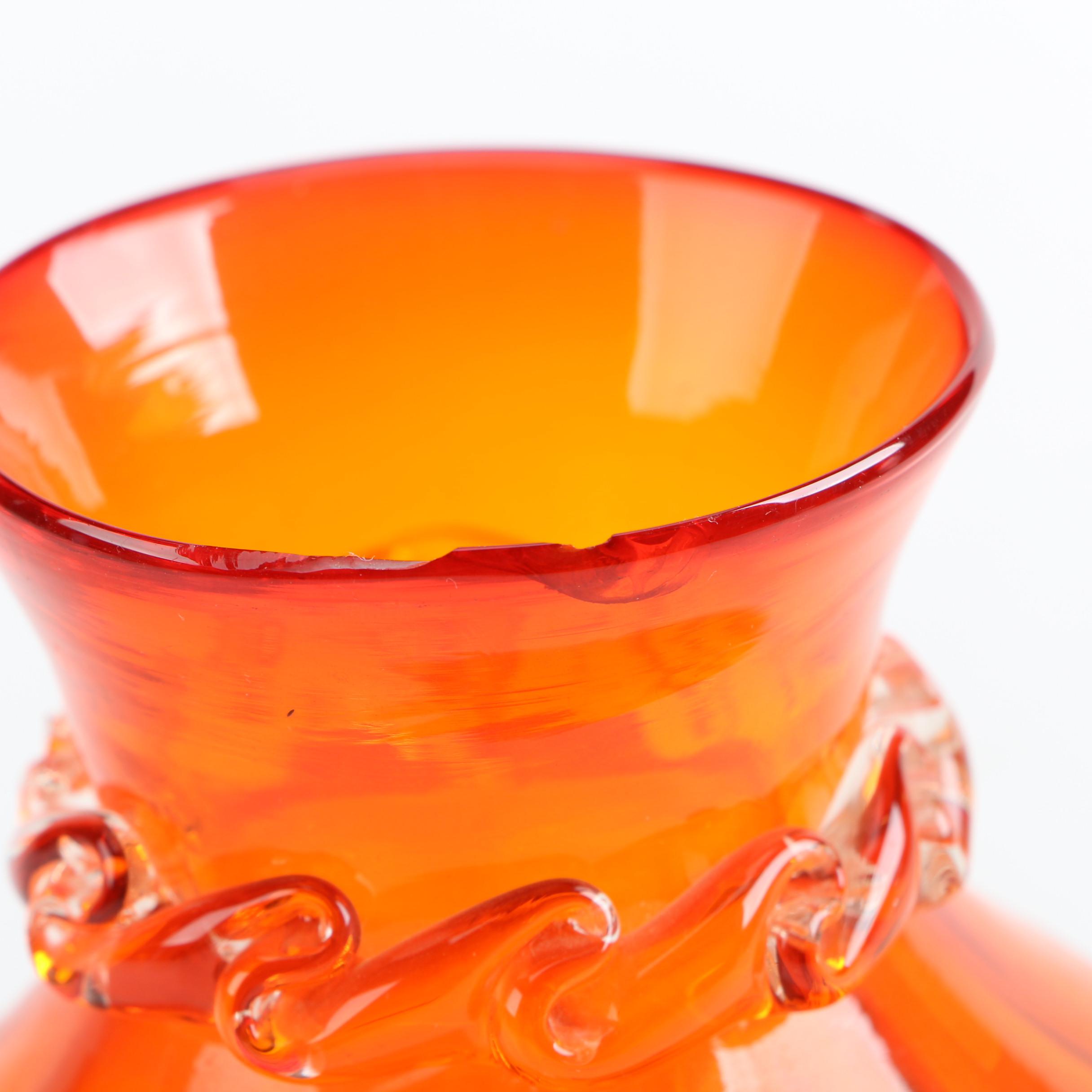 Vintage LE Smith Viking Amberina Glass Fairy Lamp