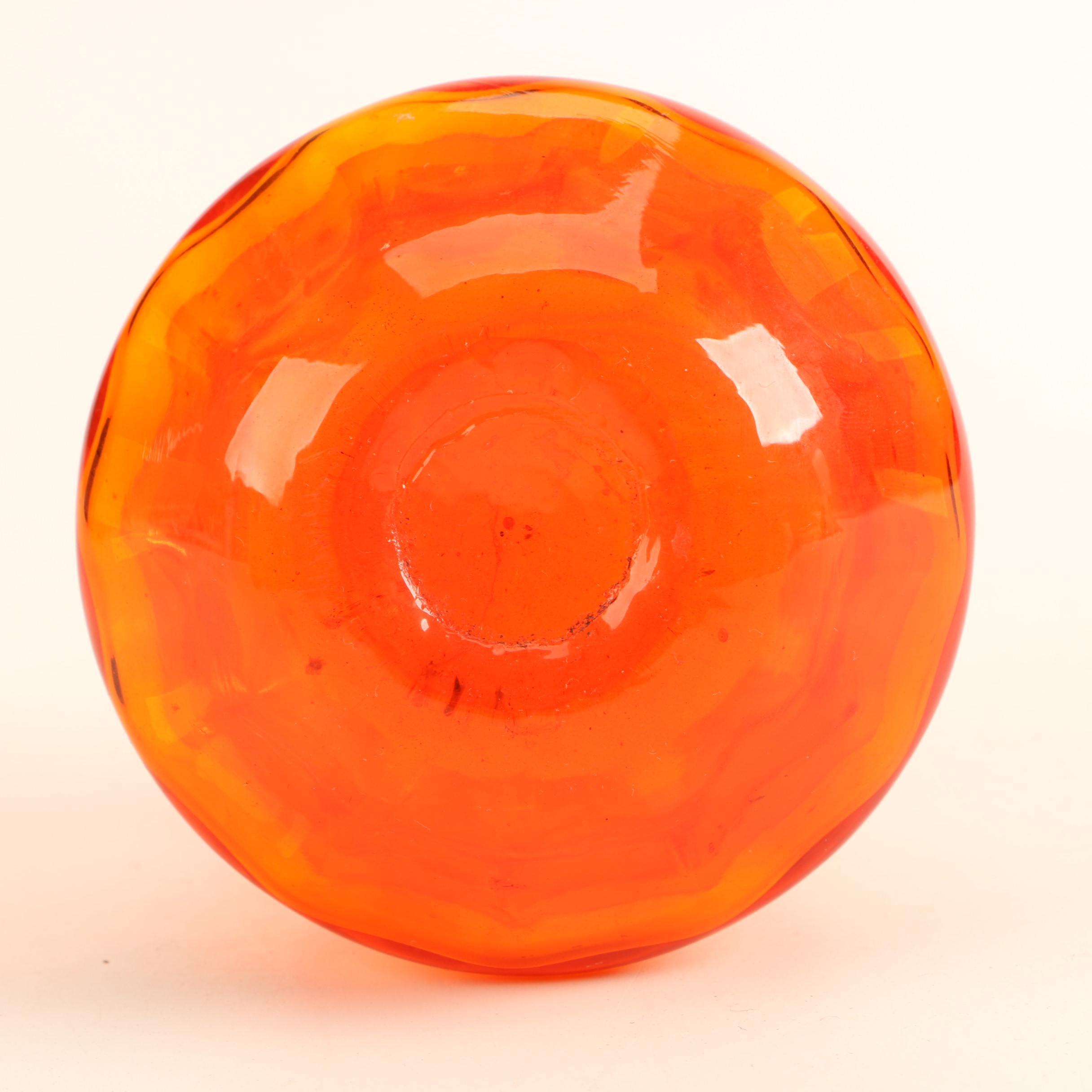 Vintage LE Smith Viking Amberina Glass Fairy Lamp