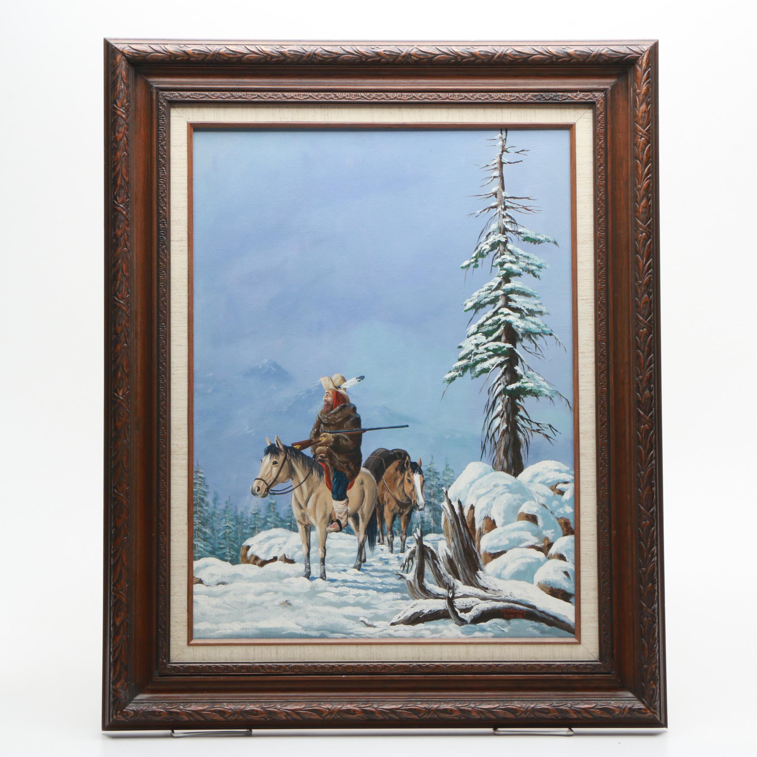 H. Murray Oil Painting of an Outdoors Man