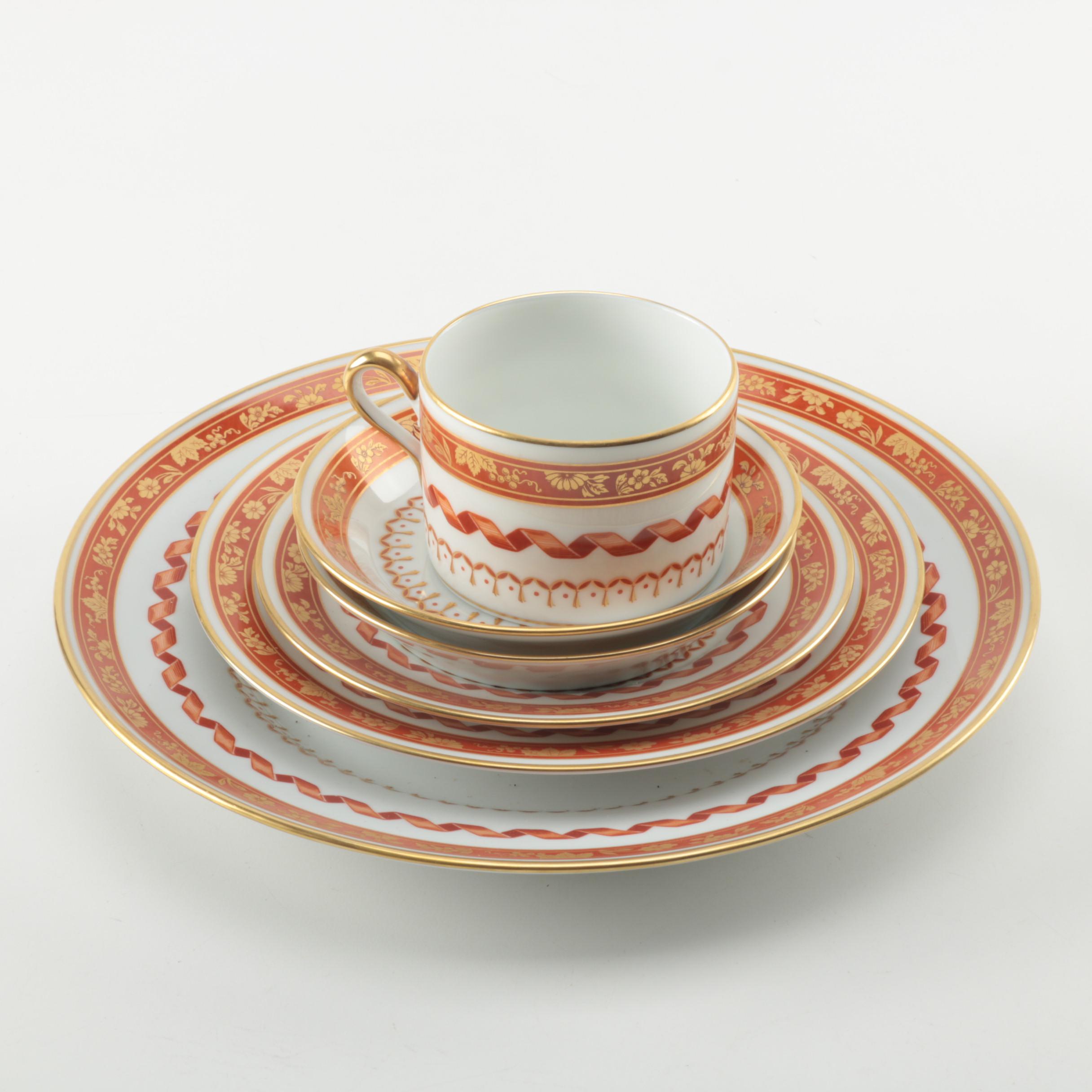 Richard Ginori "Pincio Red" Place Setting