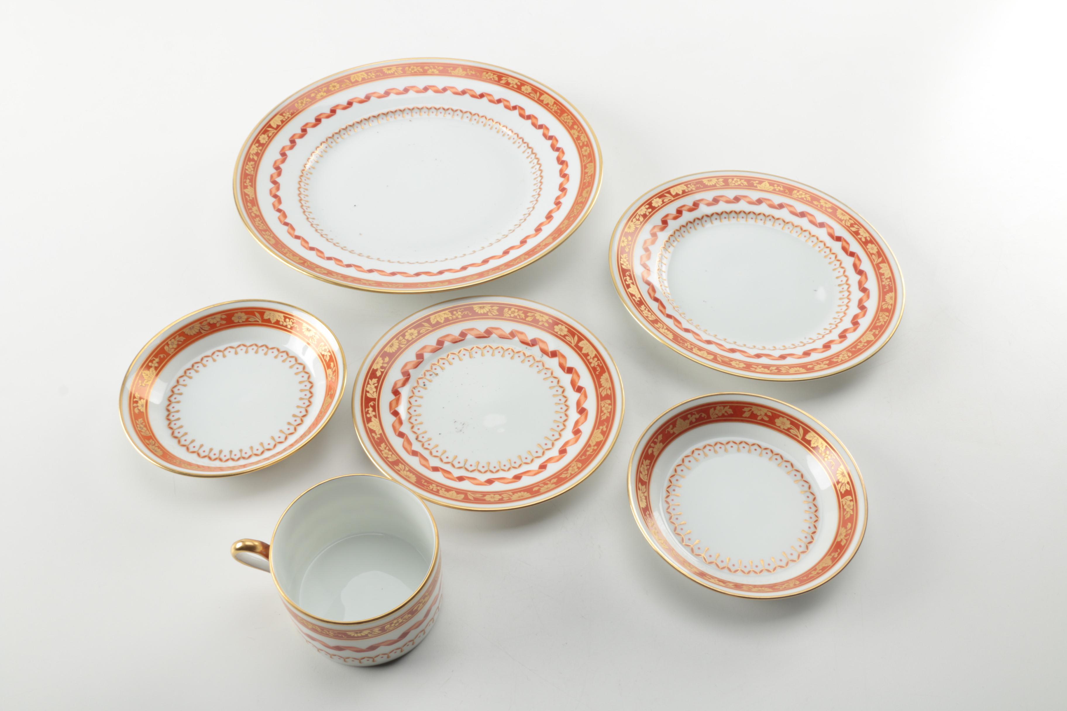 Richard Ginori "Pincio Red" Place Setting