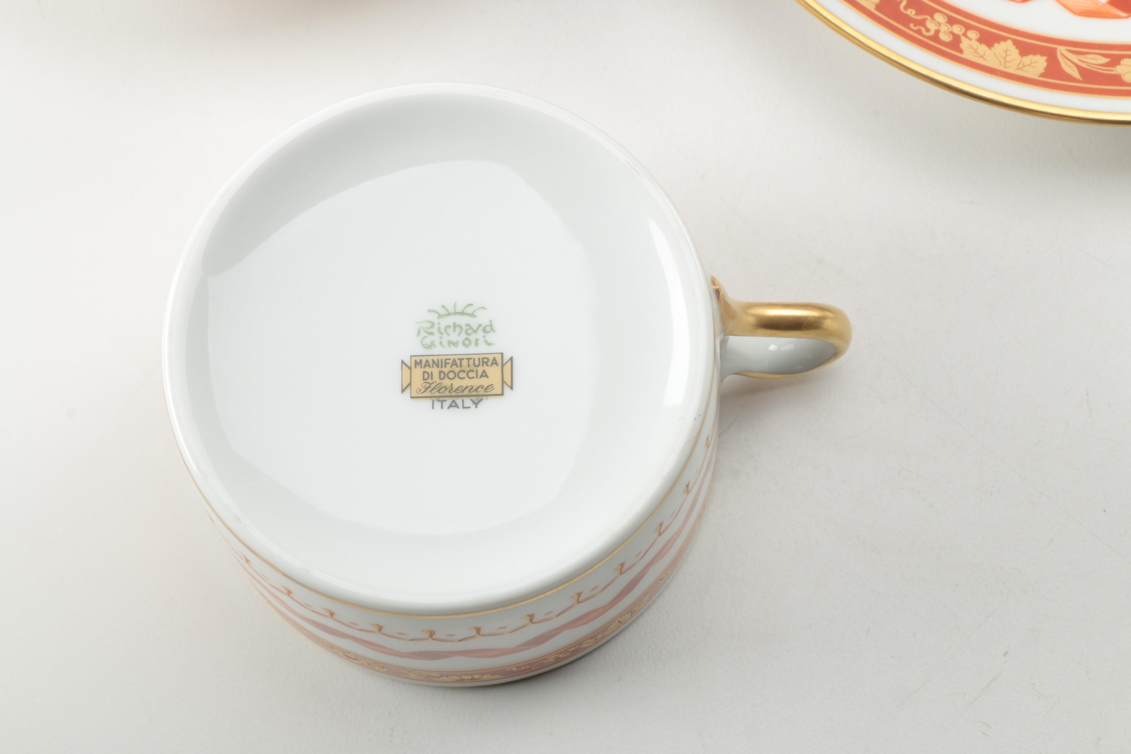 Richard Ginori "Pincio Red" Place Setting