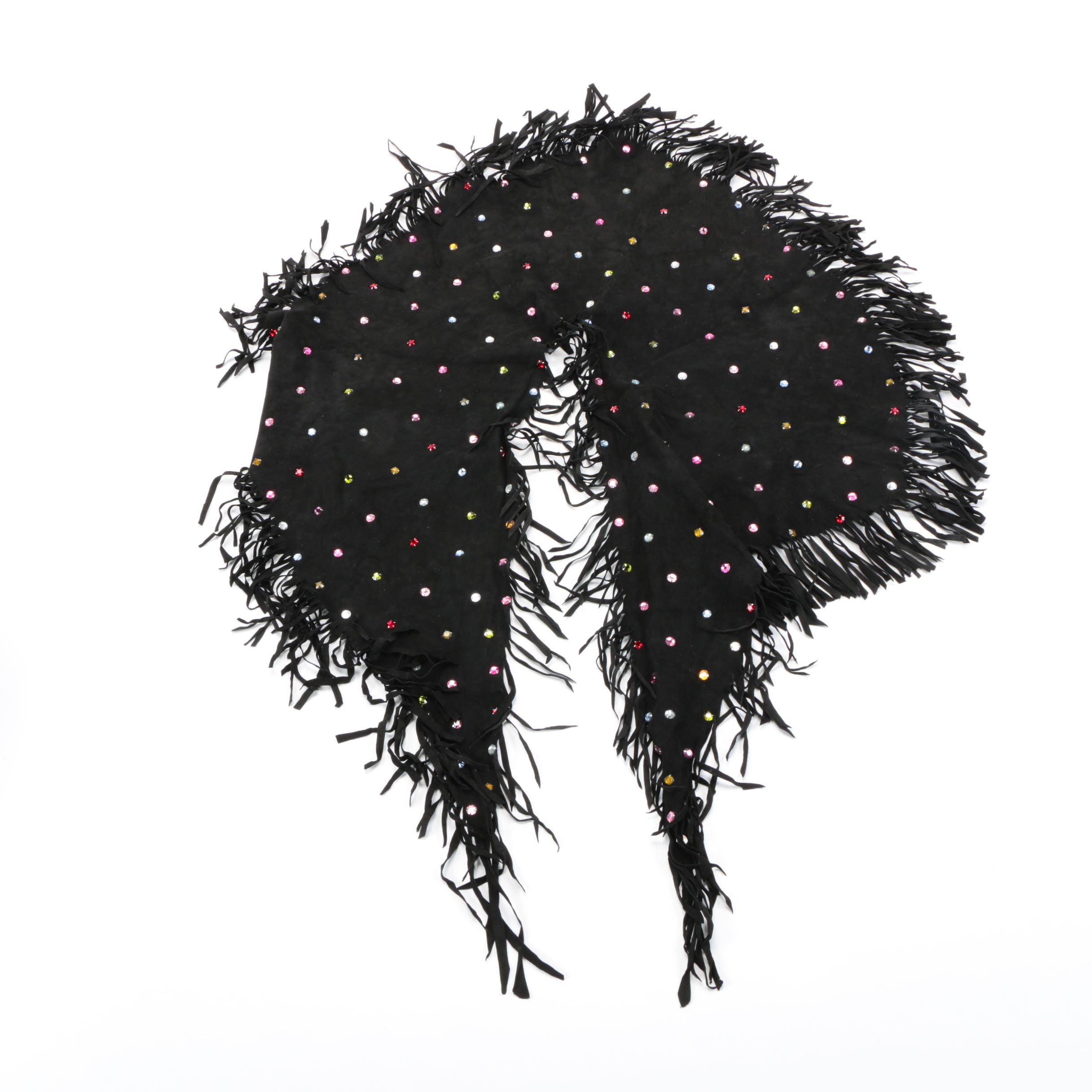 Maxfield Black Suede Scarf