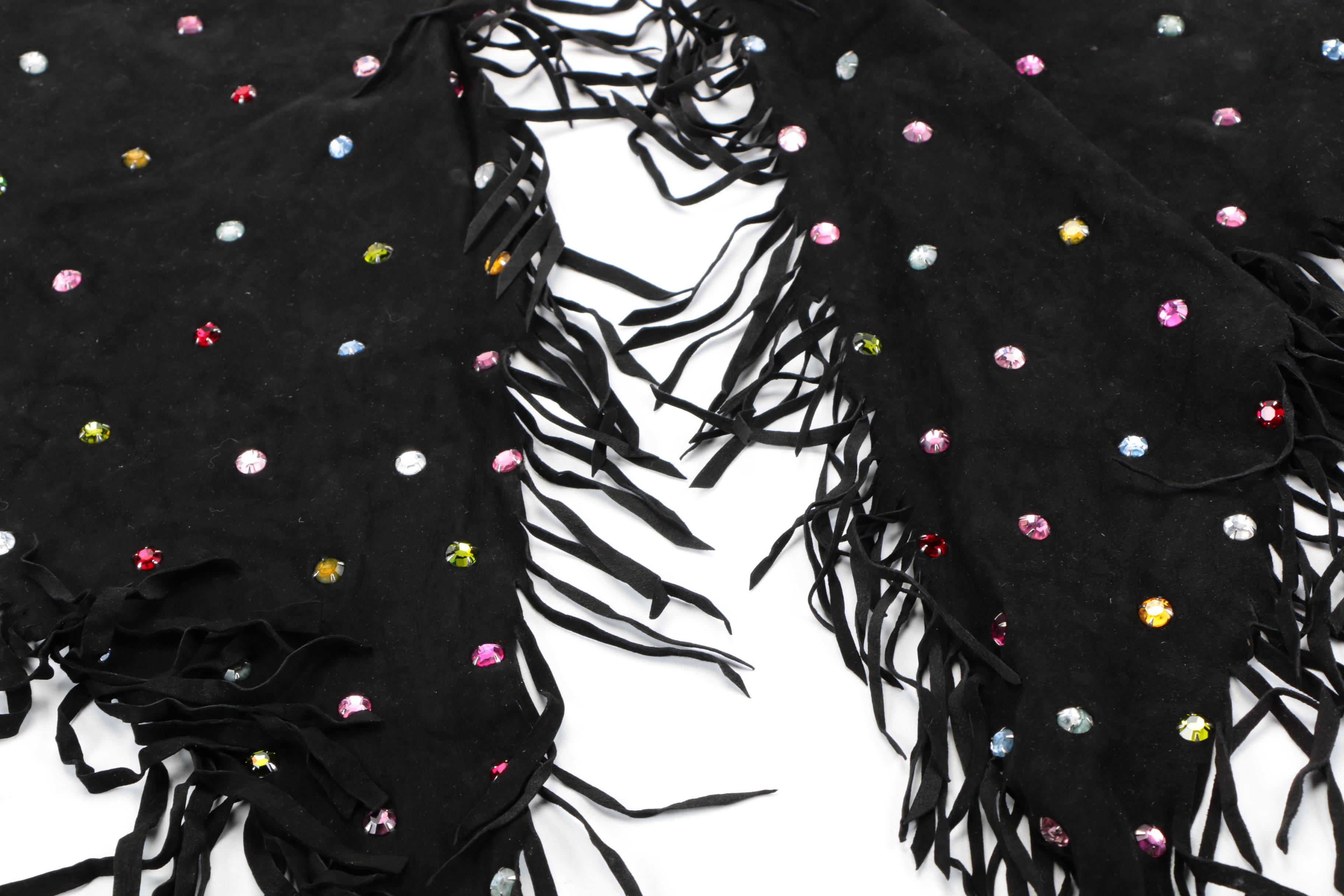 Maxfield Black Suede Scarf