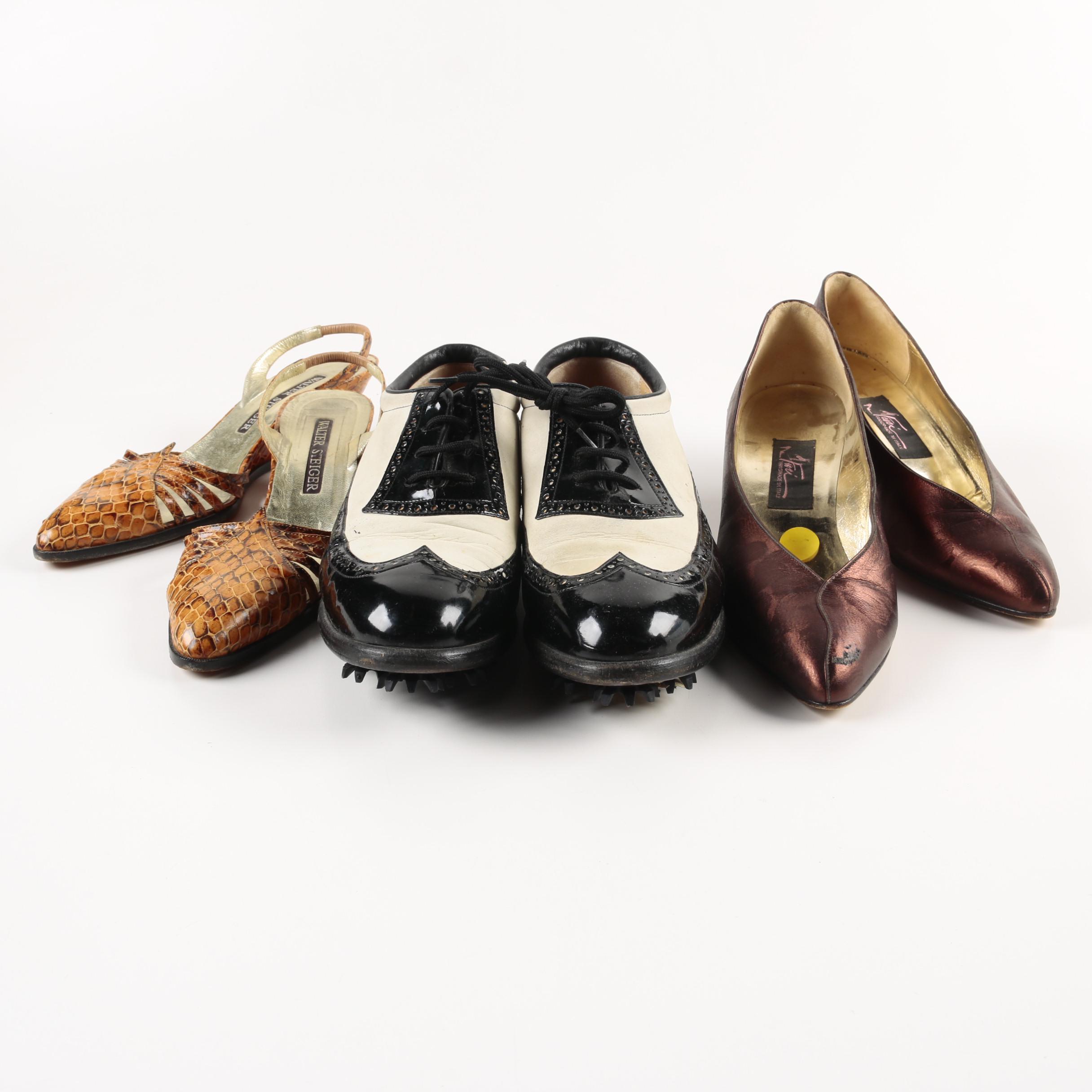 Women's Vintage Footwear Including Walter Steiger and Walter Genuin Golf Shoes