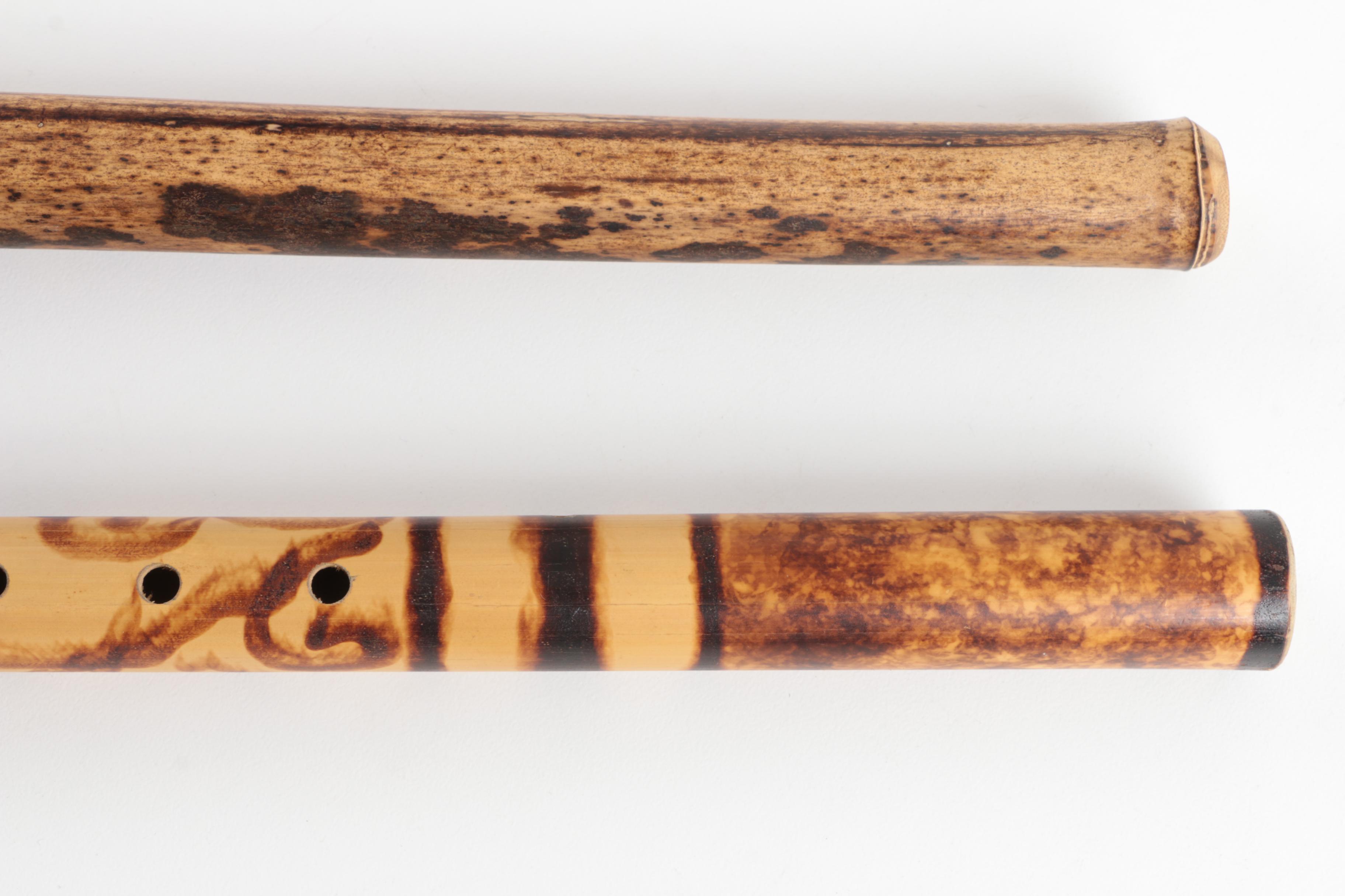 Handmade Wooden Flutes with Proverbs and Pyrography Decoration