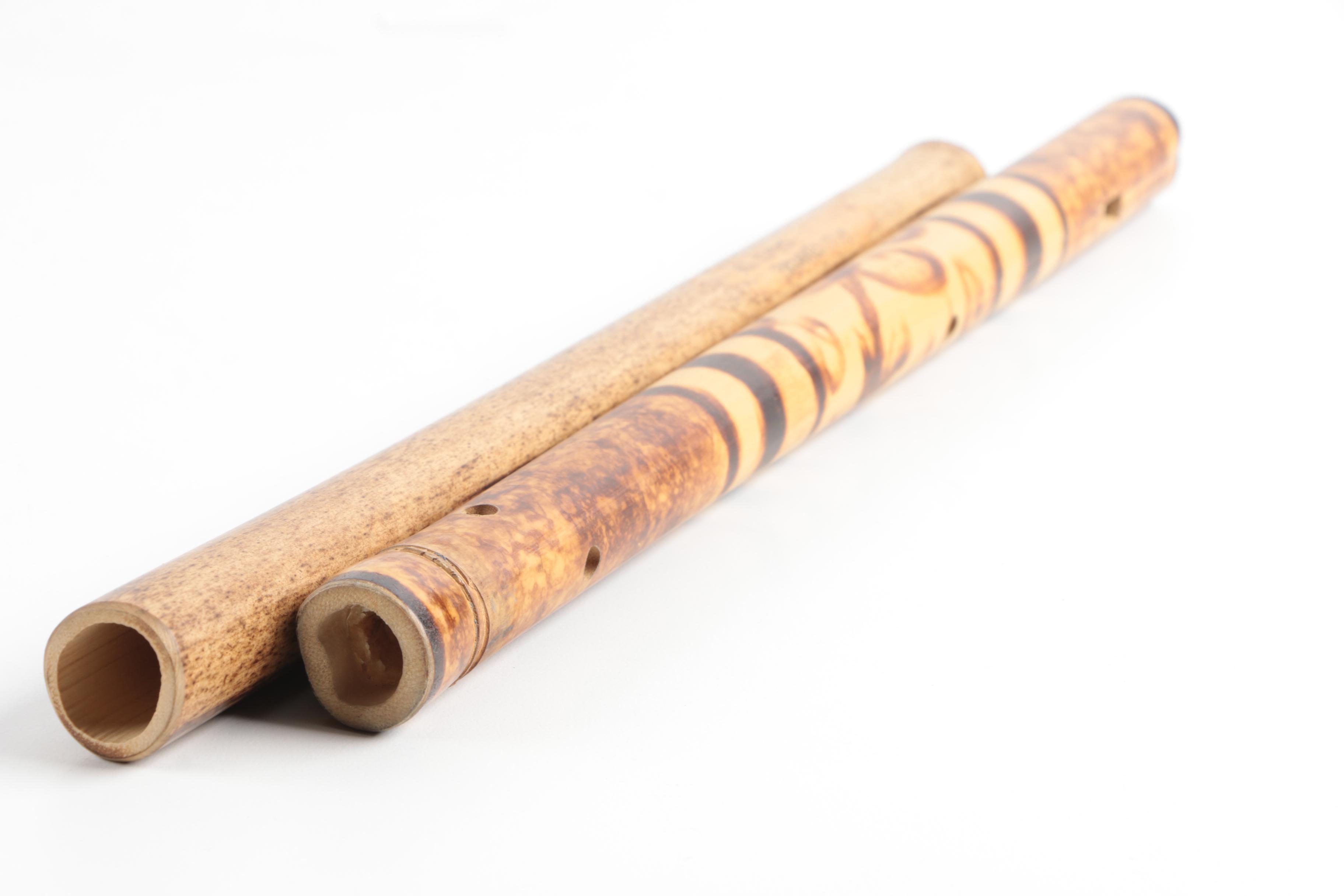 Handmade Wooden Flutes with Proverbs and Pyrography Decoration