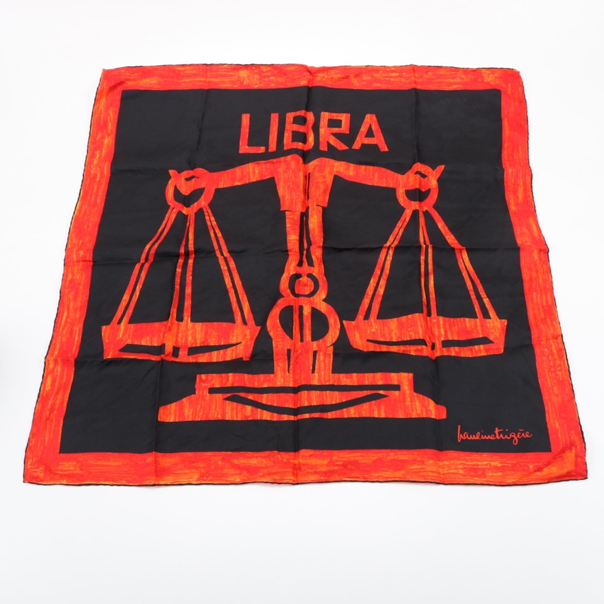 Vintage Circa 1970s Pauline Trigere Libra Scarf