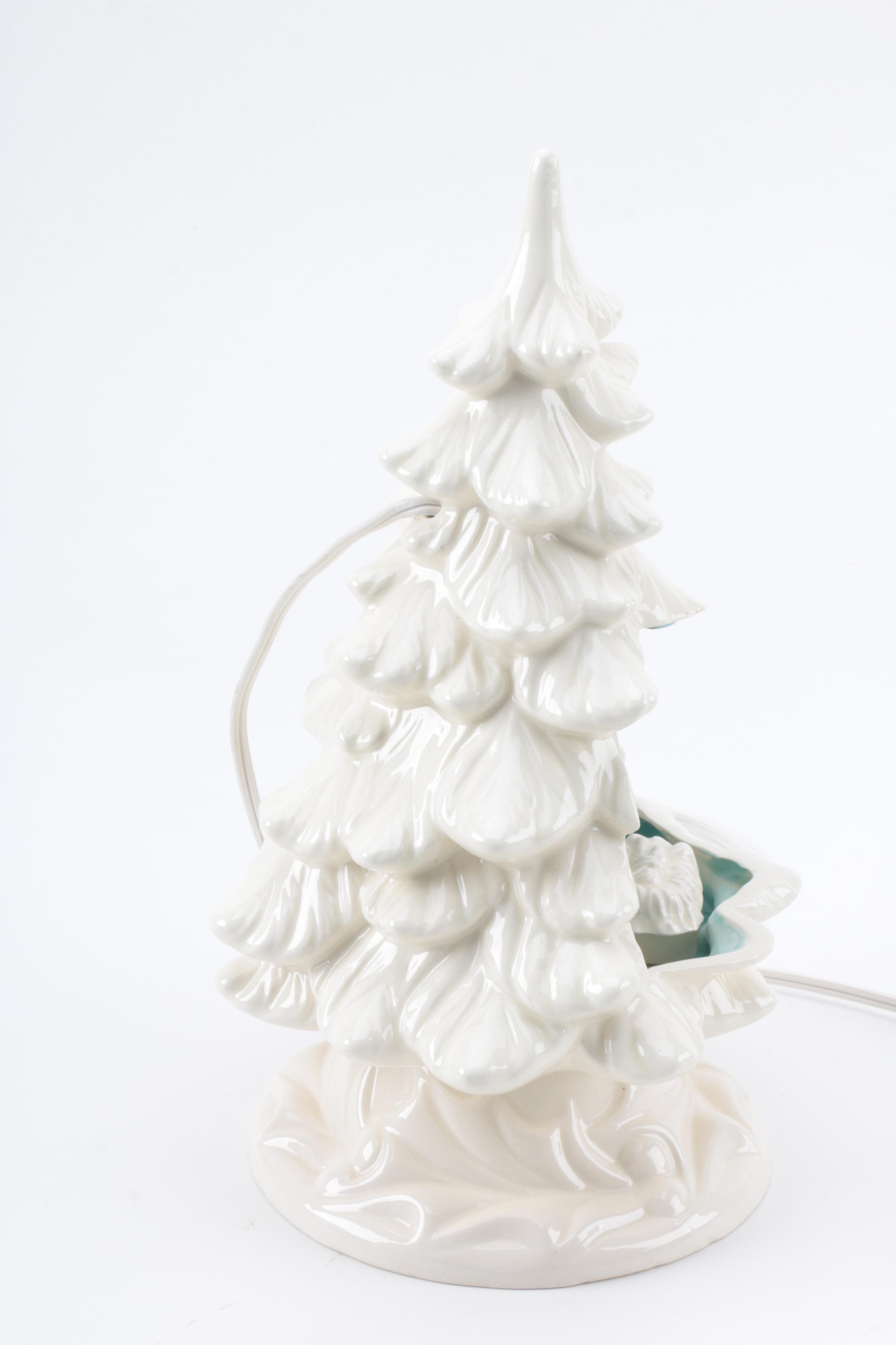 Ceramic Christmas Tree with Nativity Scene Inside