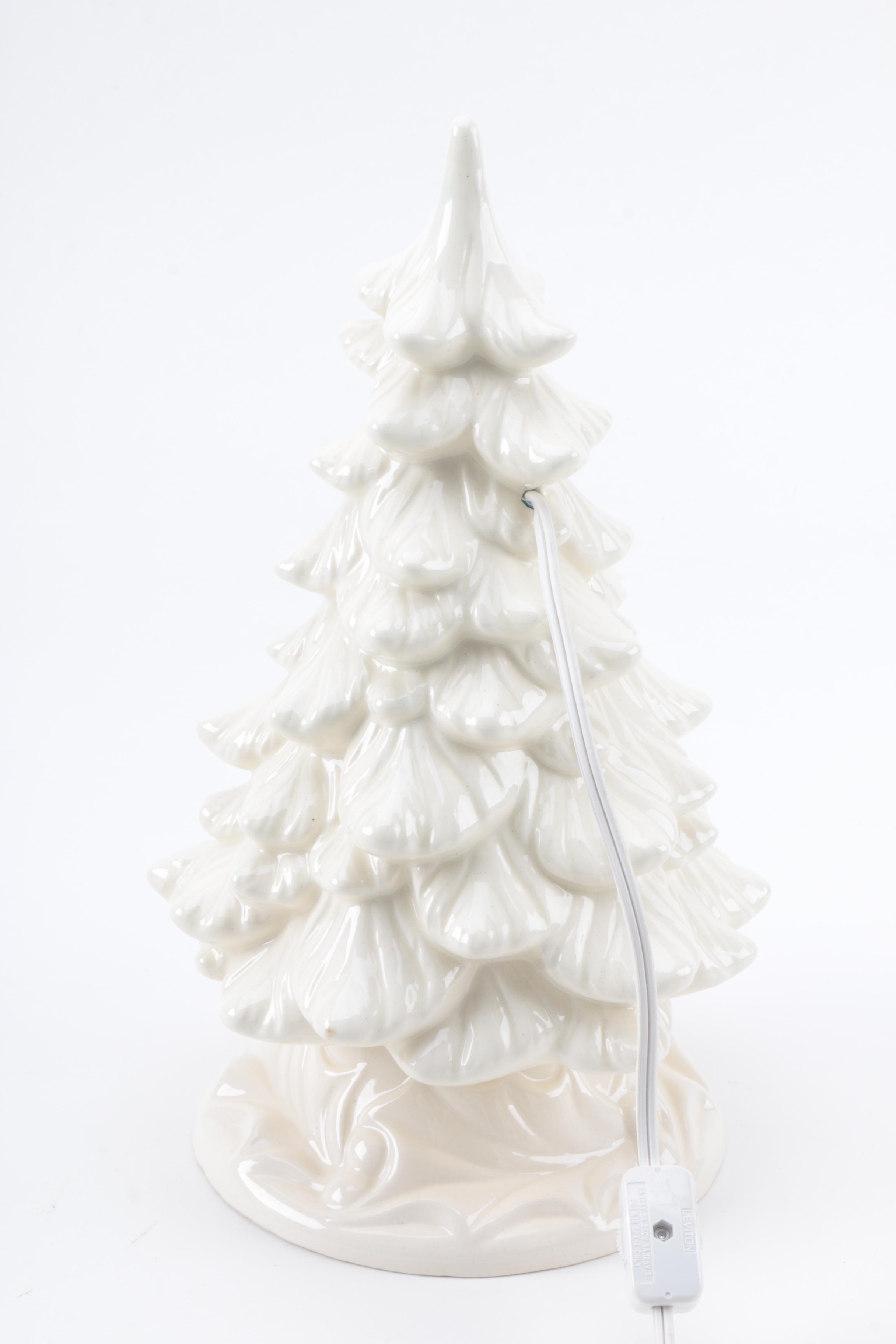 Ceramic Christmas Tree with Nativity Scene Inside