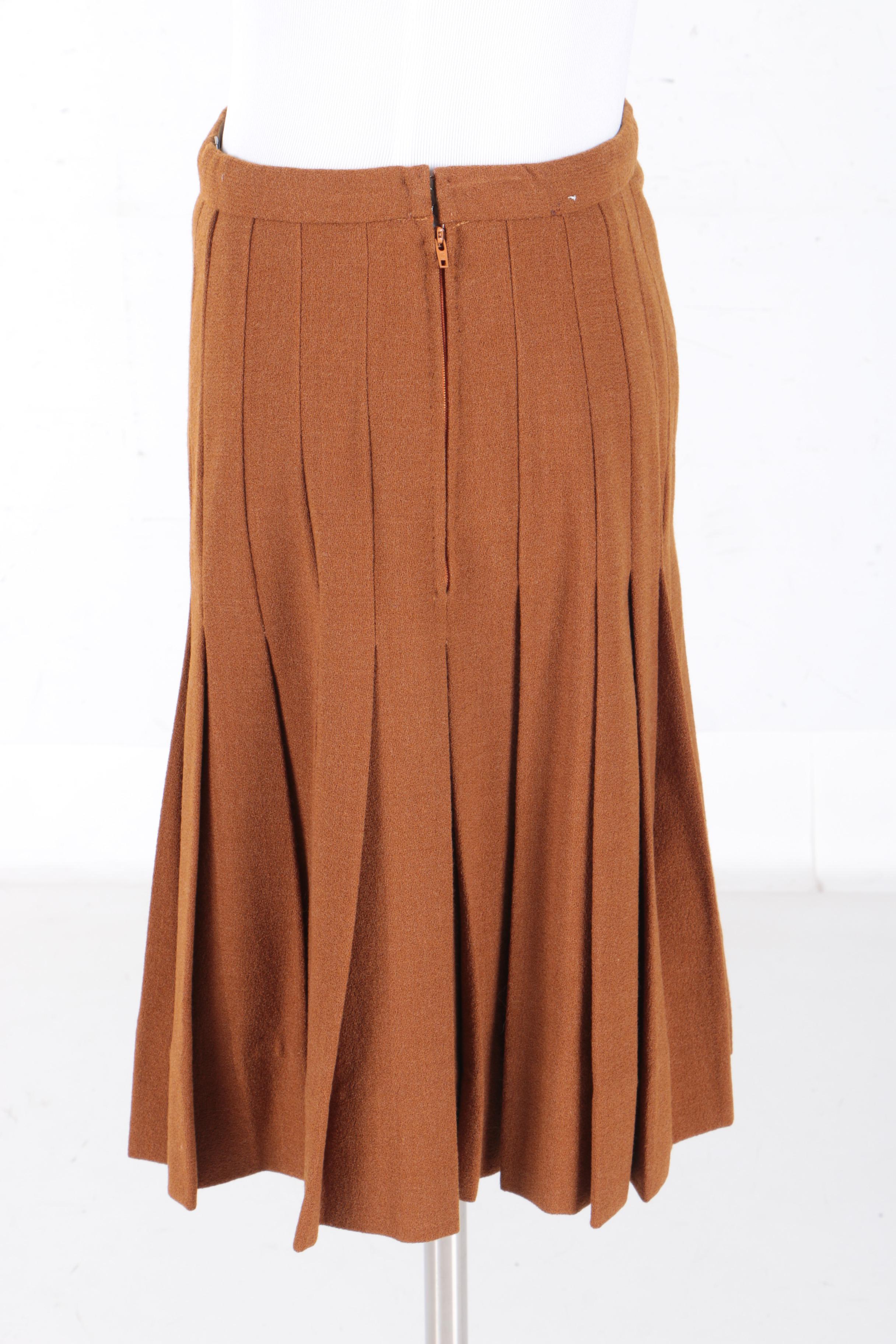 Vintage Cardinali Sample Brown Pleated Skirt
