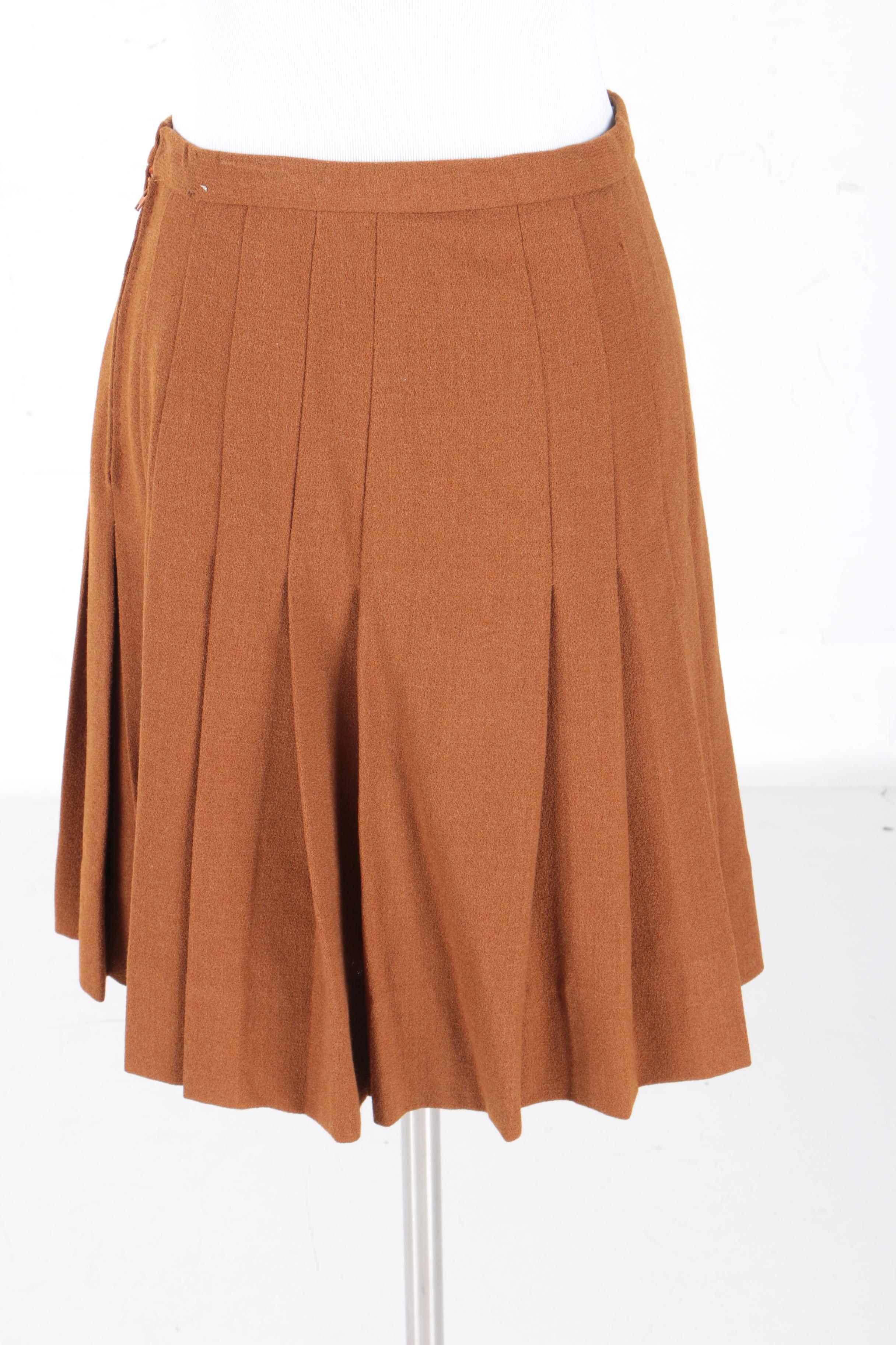 Vintage Cardinali Sample Brown Pleated Skirt