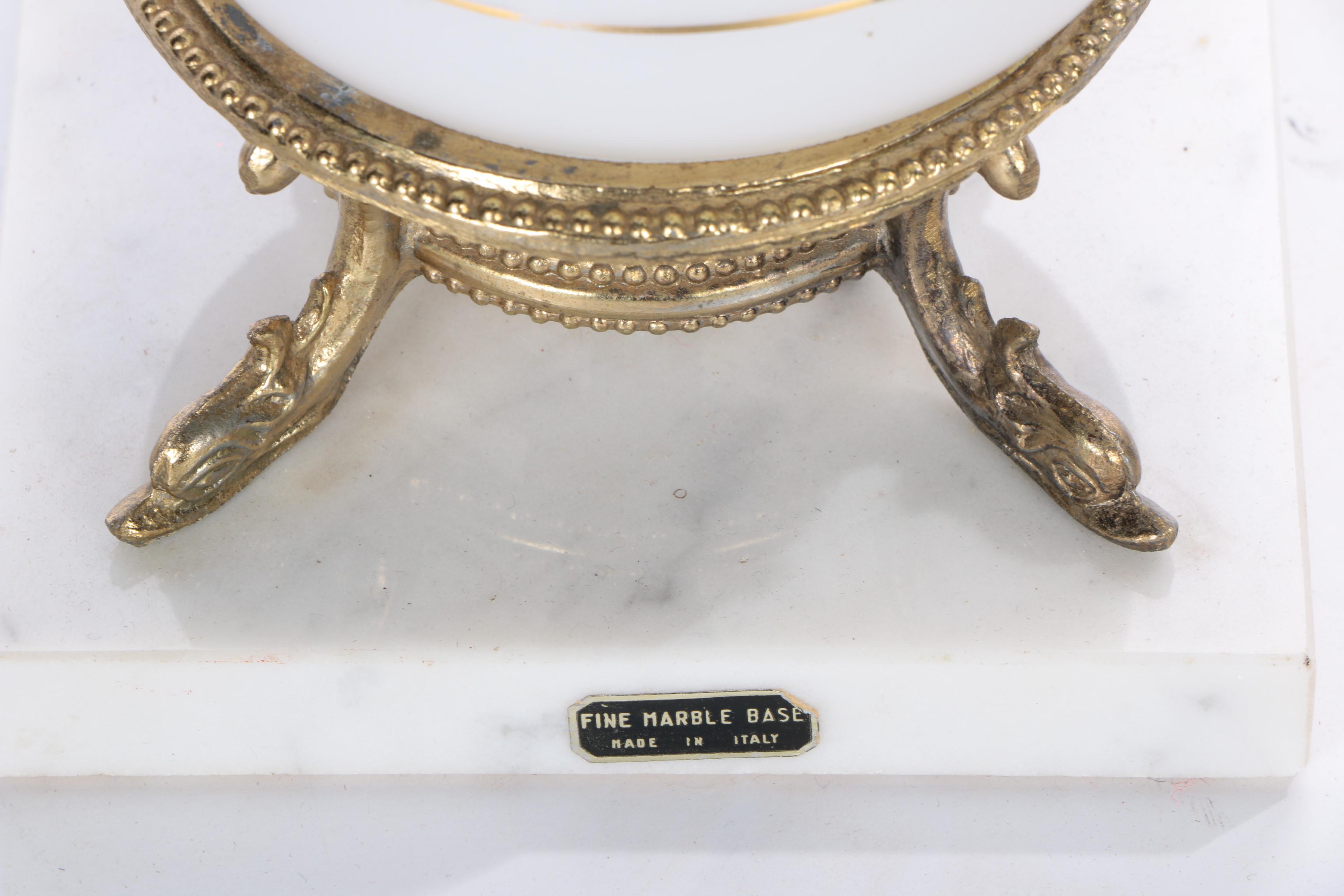 Bavarian Bristol Hand Blown Glass and Gilded Table Lamp